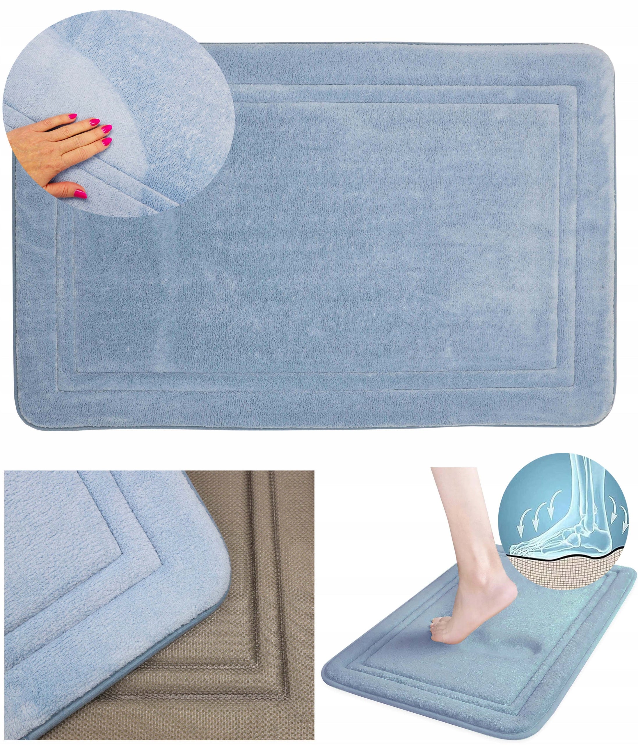 BATHROOM RUG 60x90 cm | THICK, ABSORBENT, SOFT MEMORY | PERFECT GIFT Length 90 cm