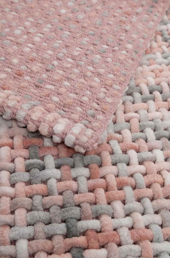 BATHROOM RUG ABSORBENT WASHABLE COTTON BRAIDED 60X100 MELANGE ROSES Brand Multi-Decor