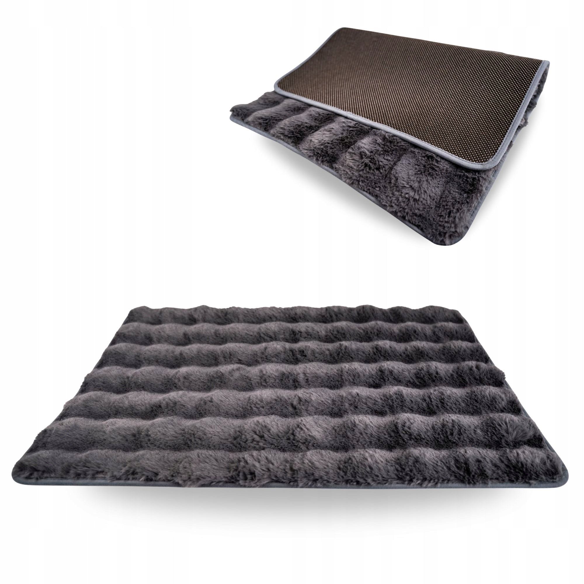 BATHROOM RUG ANTHRACITE SOFT FUR NON-SLIP 60x90cm Packaging status original