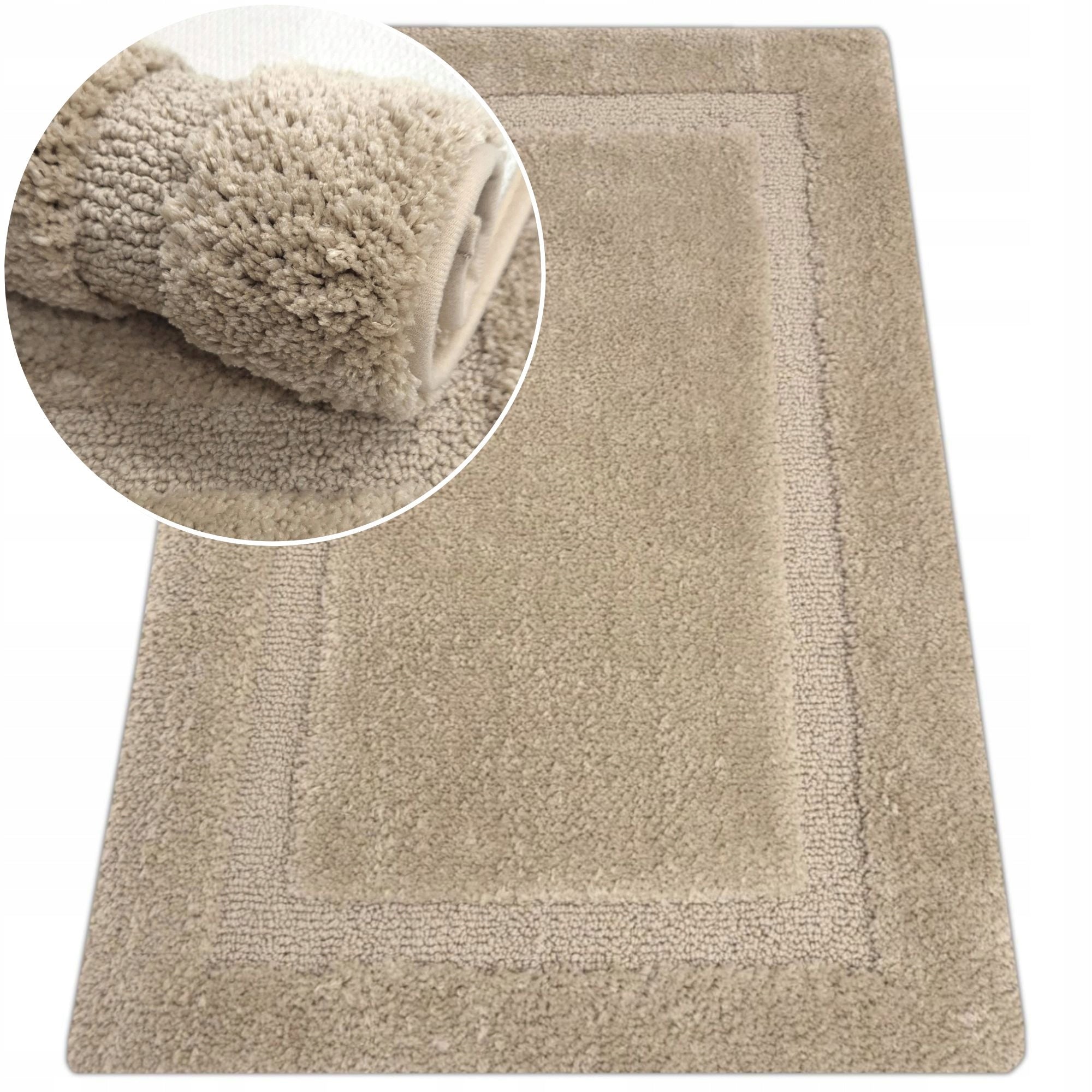 BATHROOM RUG BEIGE 50x80 NON-SLIP SOFT FOR BATHROOM MOCCA