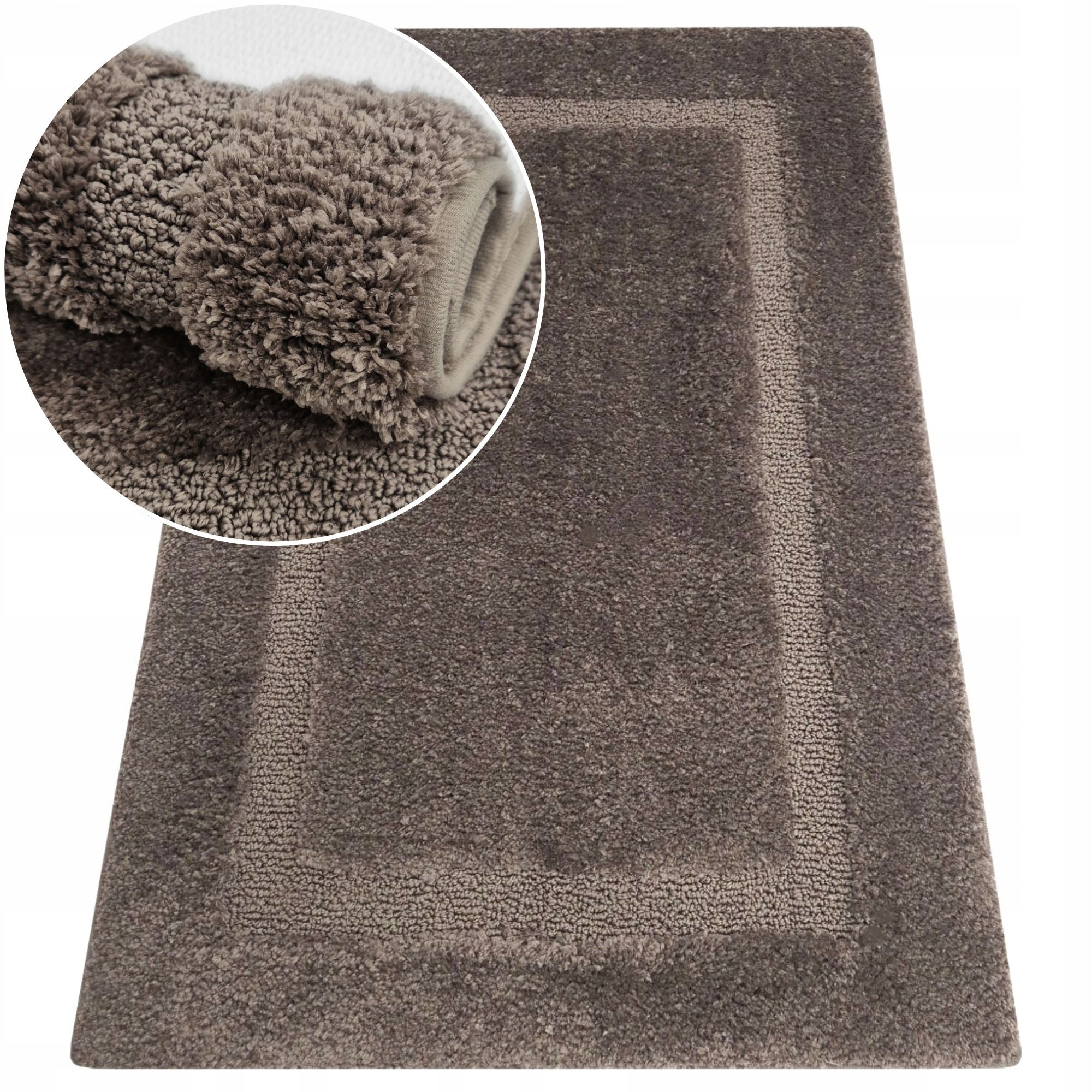 BATHROOM RUG BEIGE 50x80 SOFT RUBBERIZED THICK FOR BATHROOM TAUPE