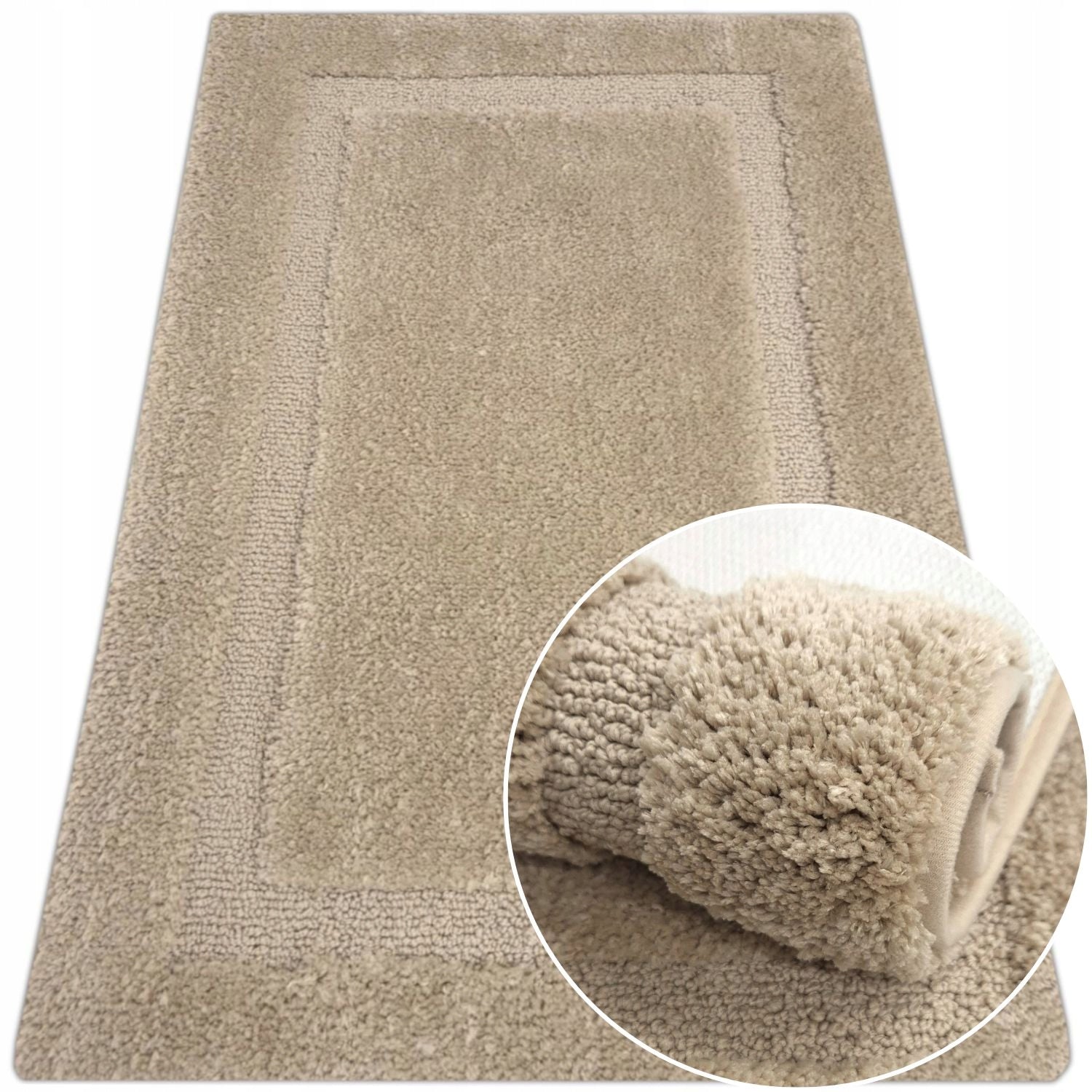 BATHROOM RUG BEIGE 50x80 THICK NON-SLIP SOFT MOCCA RUGS