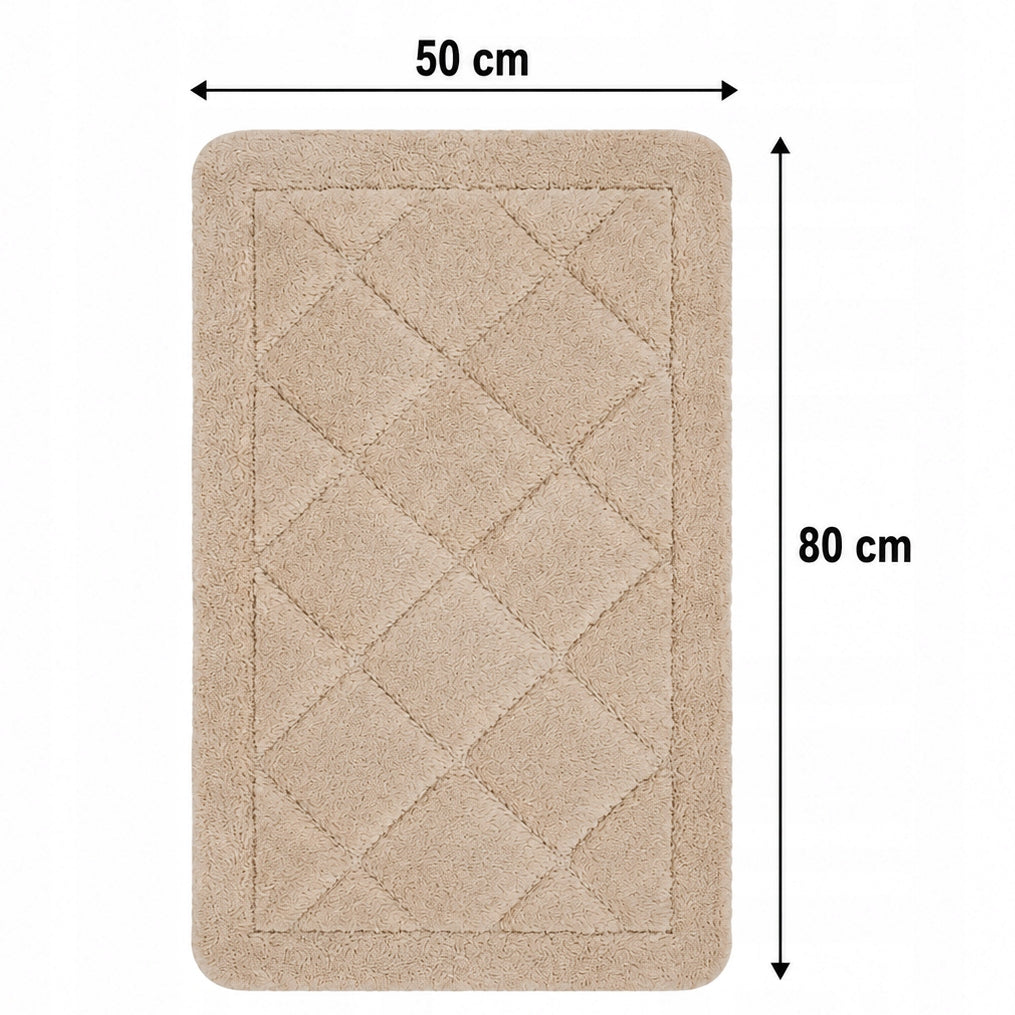 BATHROOM RUG BEIGE LARGE NON-SLIP SOFT ABSORBENT 50x80 CM Brand no brand