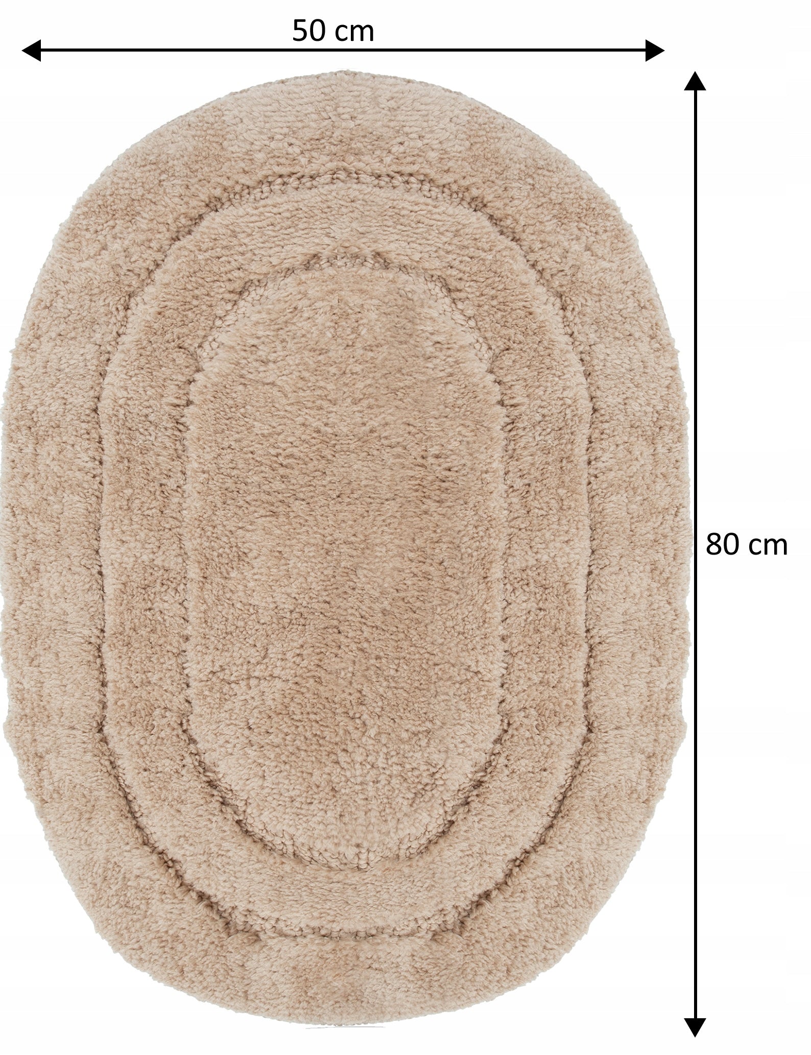 BATHROOM RUG BEIGE SOFT ABSORBENT ANTI-SLIP MAT 50x80CM Brand Sindbad