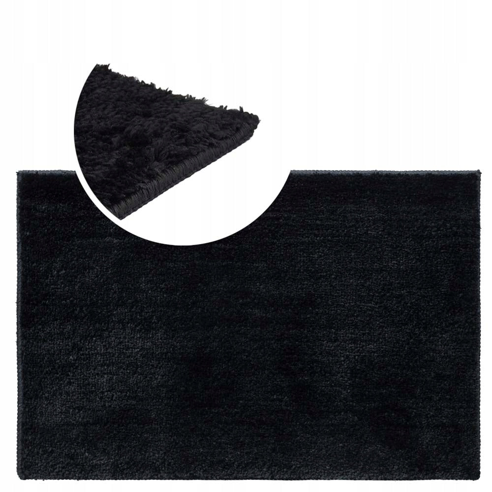 BATHROOM RUG BLACK 60x40 NON-SLIP ABSORBENT MICROFIBER SOFT Product width 40 cm