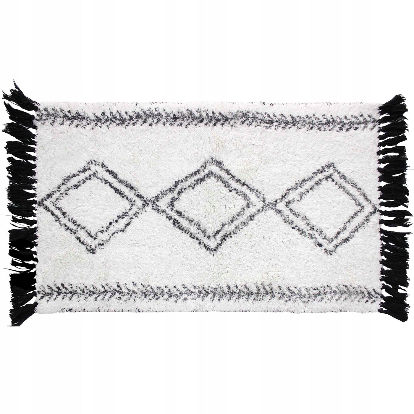 BATHROOM RUG COTTON RECTANGULAR 50 X 80 CM BLACK Thickness 3 mm