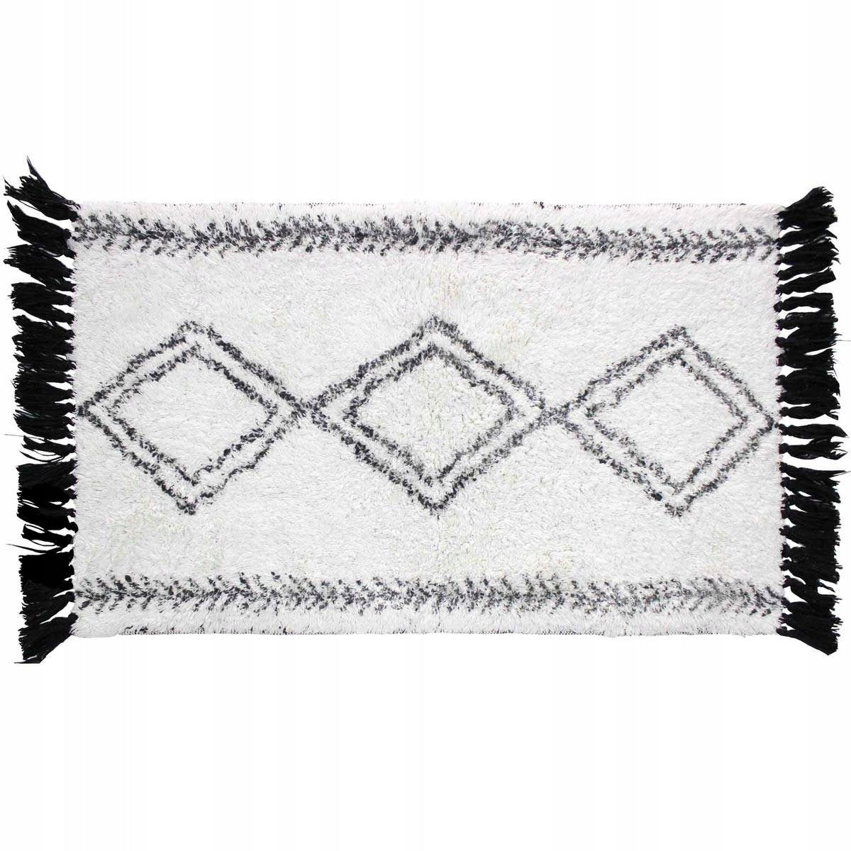 BATHROOM RUG COTTON RECTANGULAR 50 X 80 CM BLACK