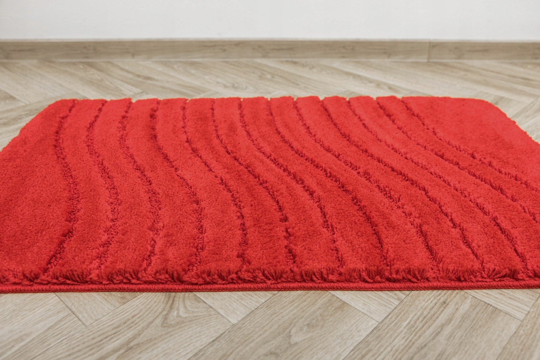 BATHROOM RUG FOR TOILET BEFORE BATHTUB RED SOFT MAT SARA 50x80 cm Number of elements pojedynczy dywanik
