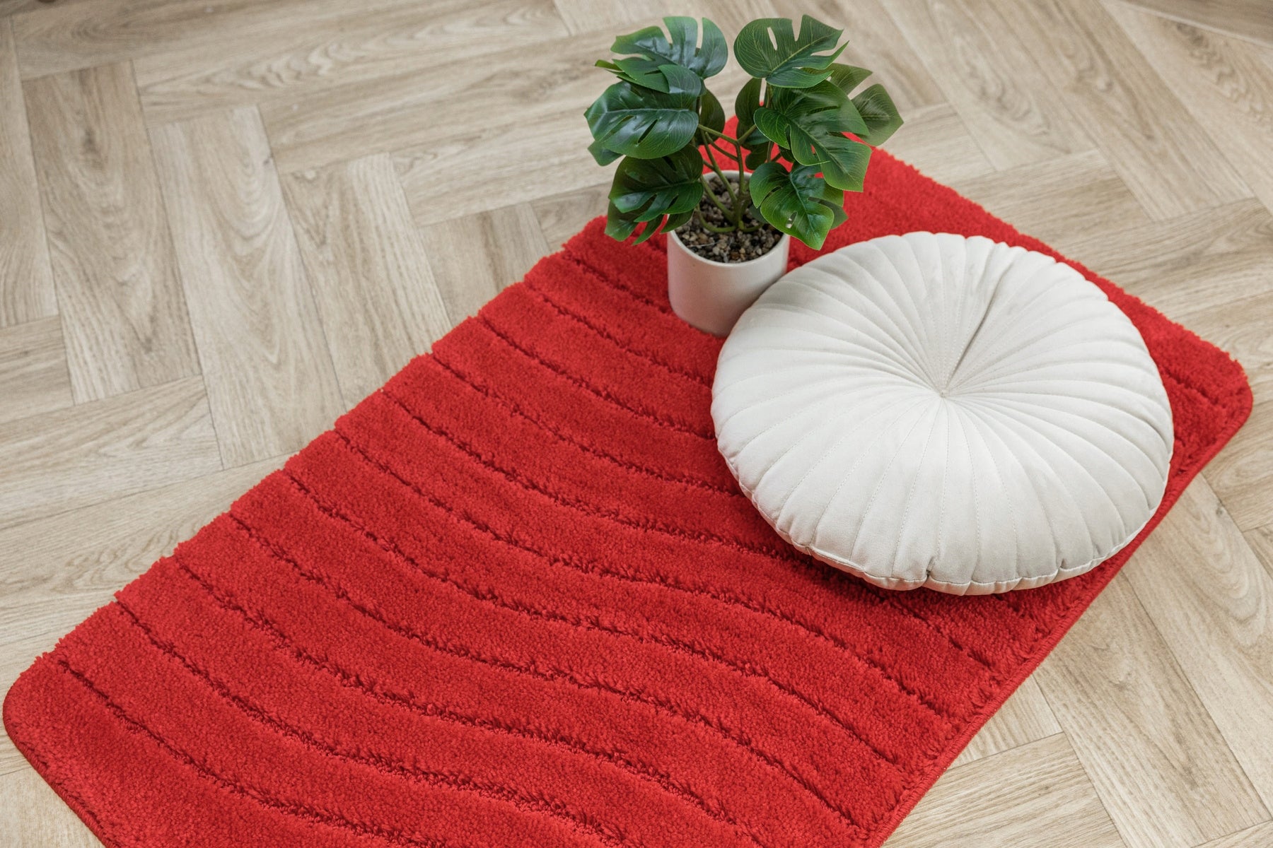 BATHROOM RUG FOR TOILET BEFORE BATHTUB RED SOFT MAT SARA 50x80 cm Product width 50 cm