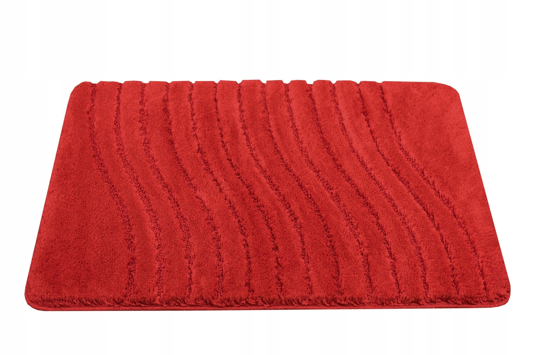 BATHROOM RUG FOR TOILET BEFORE BATHTUB RED SOFT MAT SARA 50x80 cm