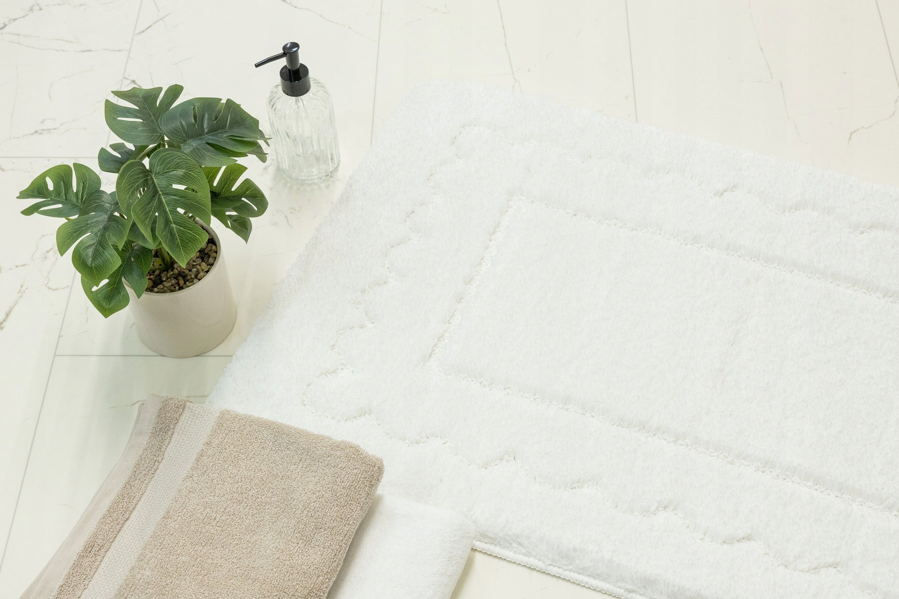BATHROOM RUG FOR TOILET NON-SLIP WHITE THICK SOFT CLAM 50x80 cm Thickness 25 mm