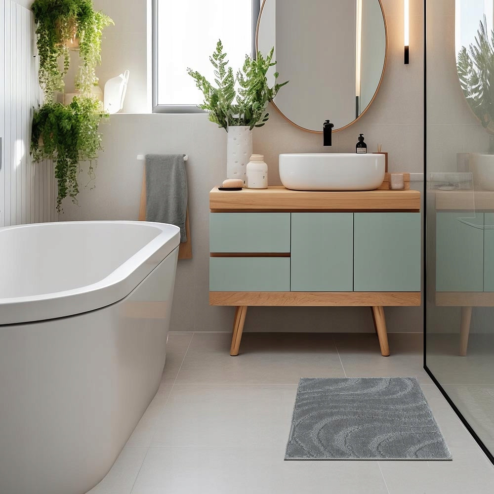BATHROOM RUG GREY NON-SLIP 60x40 SOFT ABSORBENT MICROFIBER Manufacturer code ROD4148