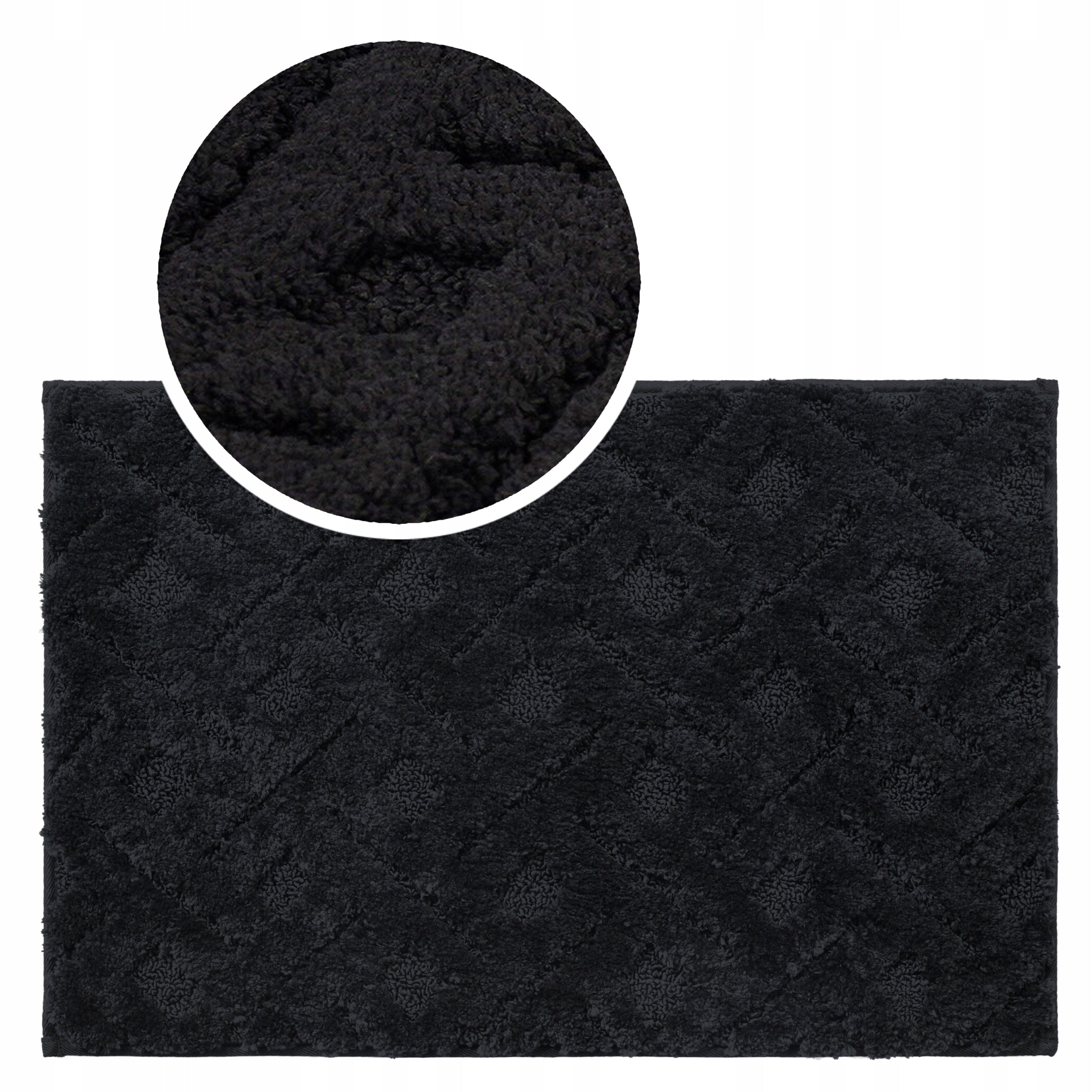 BATHROOM RUG MICROFIBER 40x60 BLACK NON-SLIP THICK SOFT