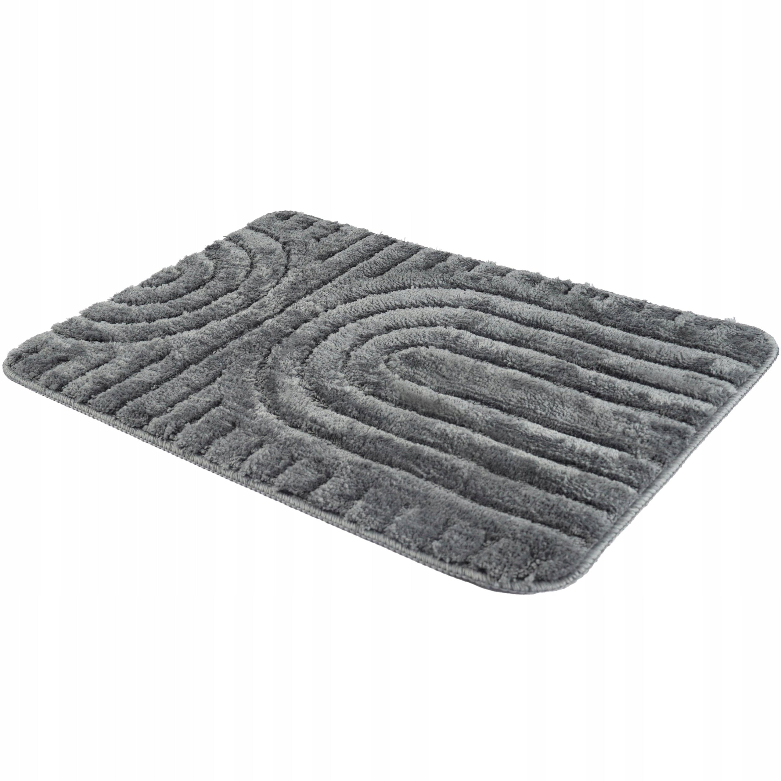 BATHROOM RUG MICROFIBER 40x60 GREY NON-SLIP THICK 1600 g/m2 Thickness 15 mm