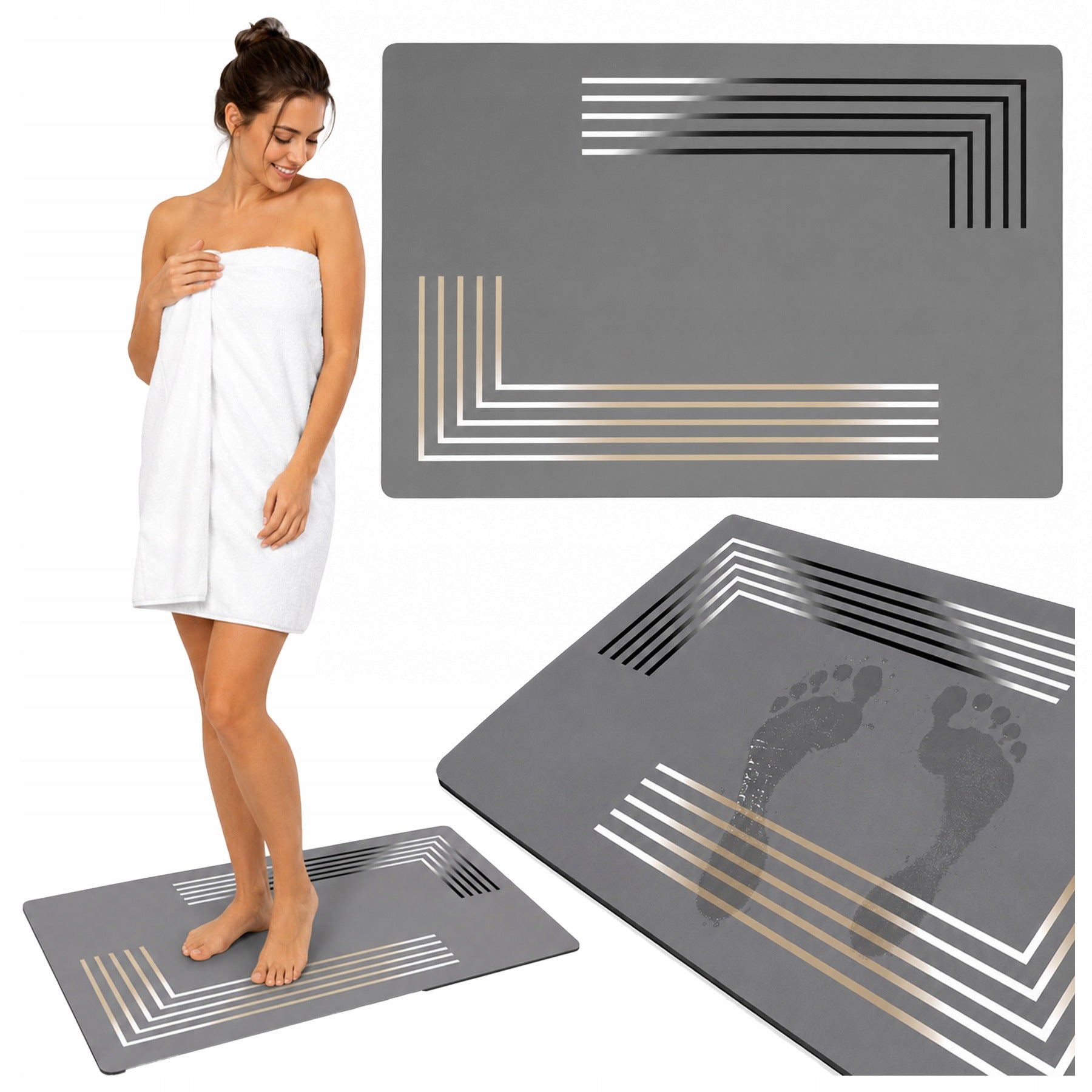 BATHROOM RUG NON-SLIP BATHROOM MAT QUICK-DRYING 78x50 cm