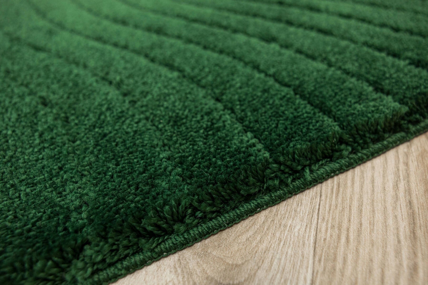 BATHROOM RUG NON-SLIP BOTTLE GREEN WAVES MAT SARA 60x100 cm Color green