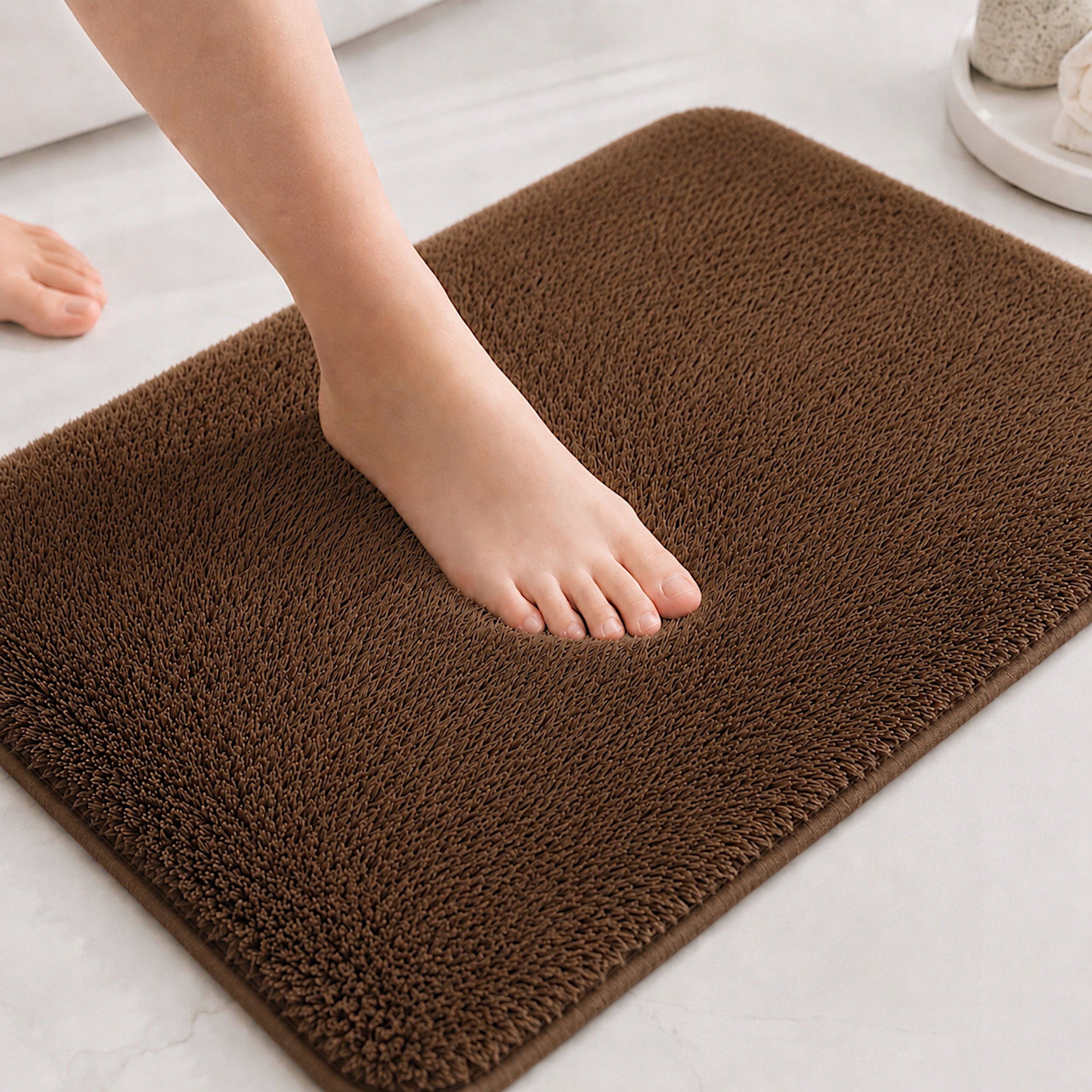 BATHROOM RUG NON-SLIP BROWN LARGE 50X80 CM QUICK-DRYING MAT Manufacturer code Dywanik Łazienkowy antypoślizgowy brązowy