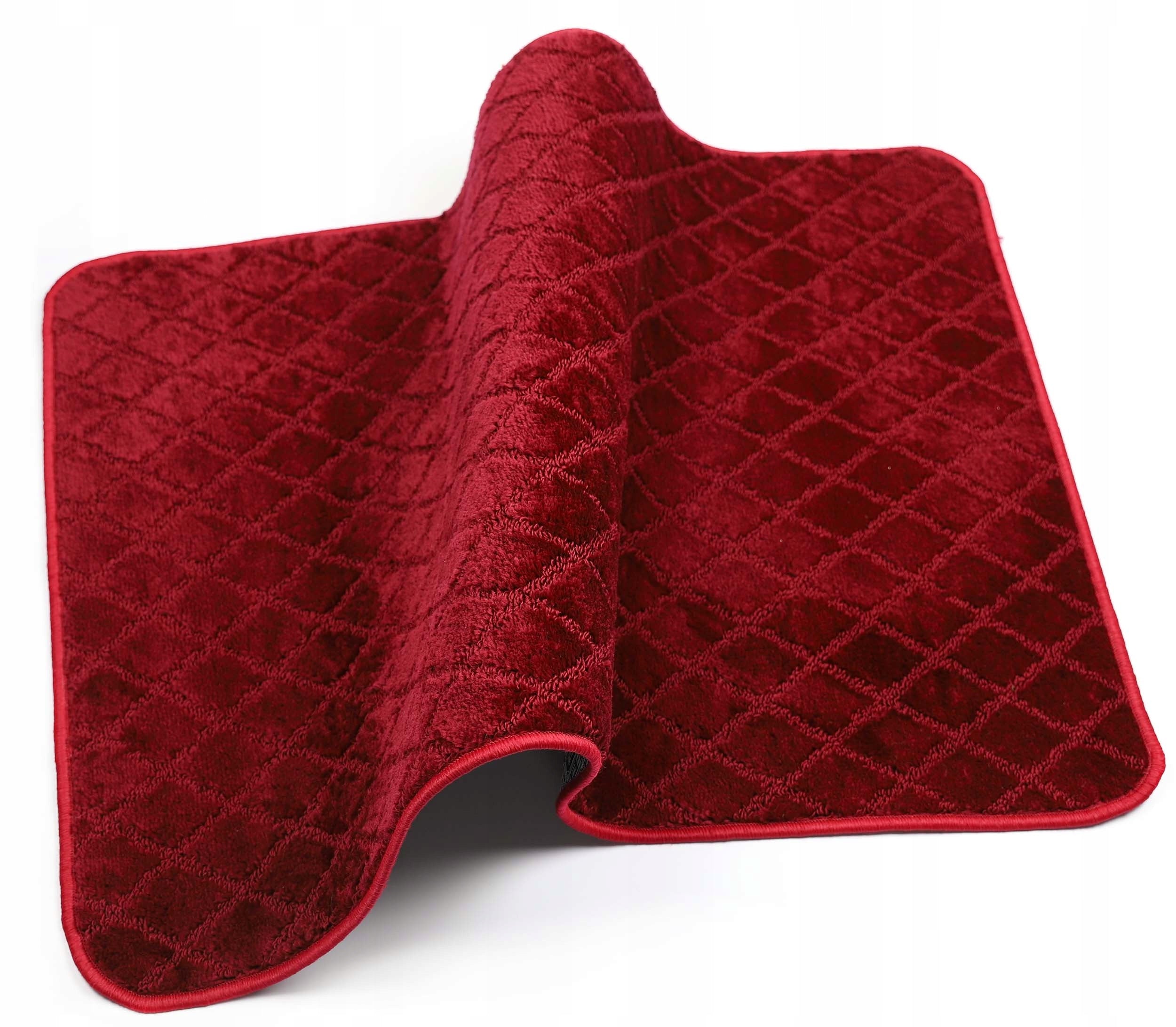 BATHROOM RUG NON-SLIP CUT ELEGANT BURGUNDY 80X120 cm Thickness 10 mm