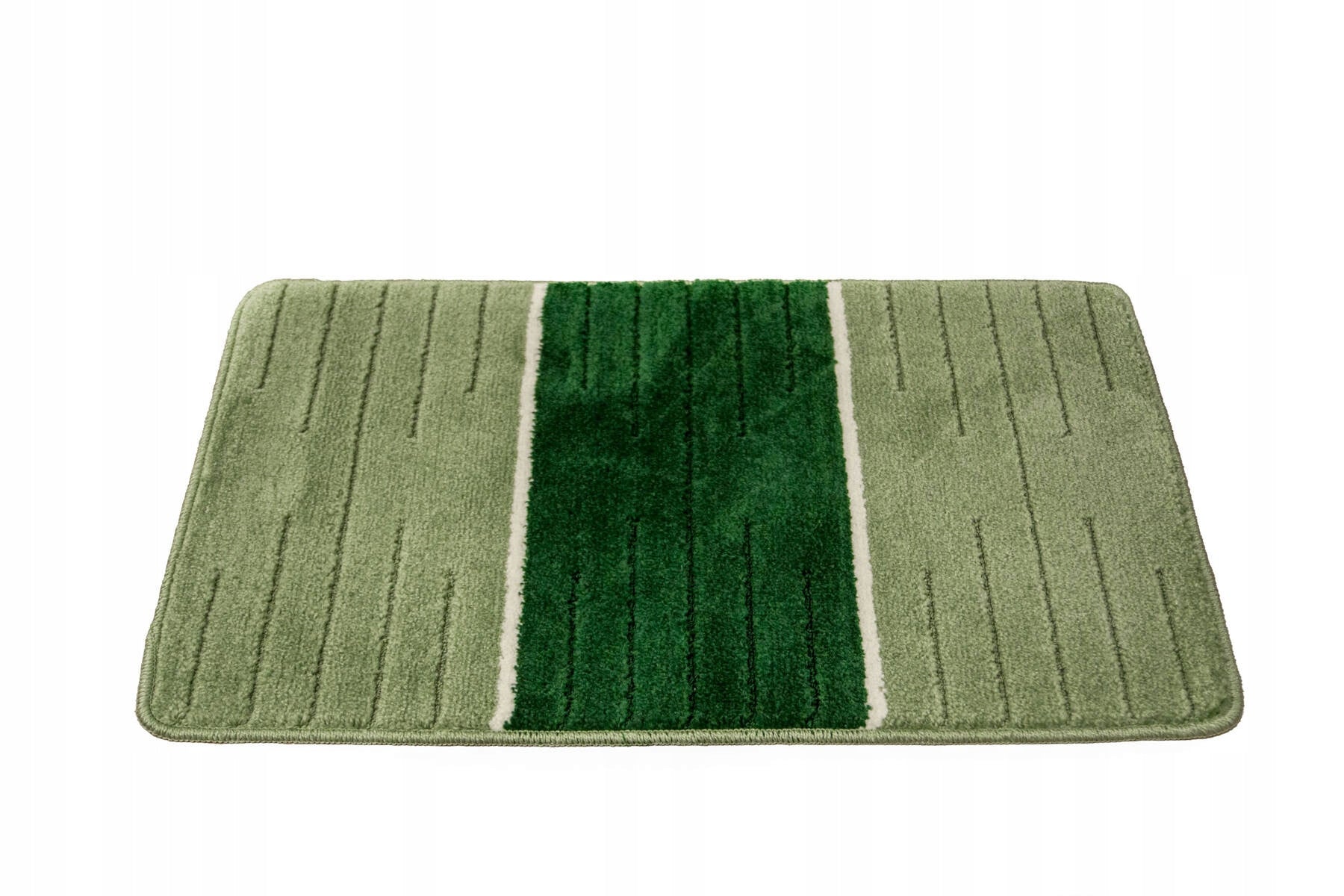 BATHROOM RUG NON-SLIP GREEN OLIVE STRIPED COMO 50x80 cm
