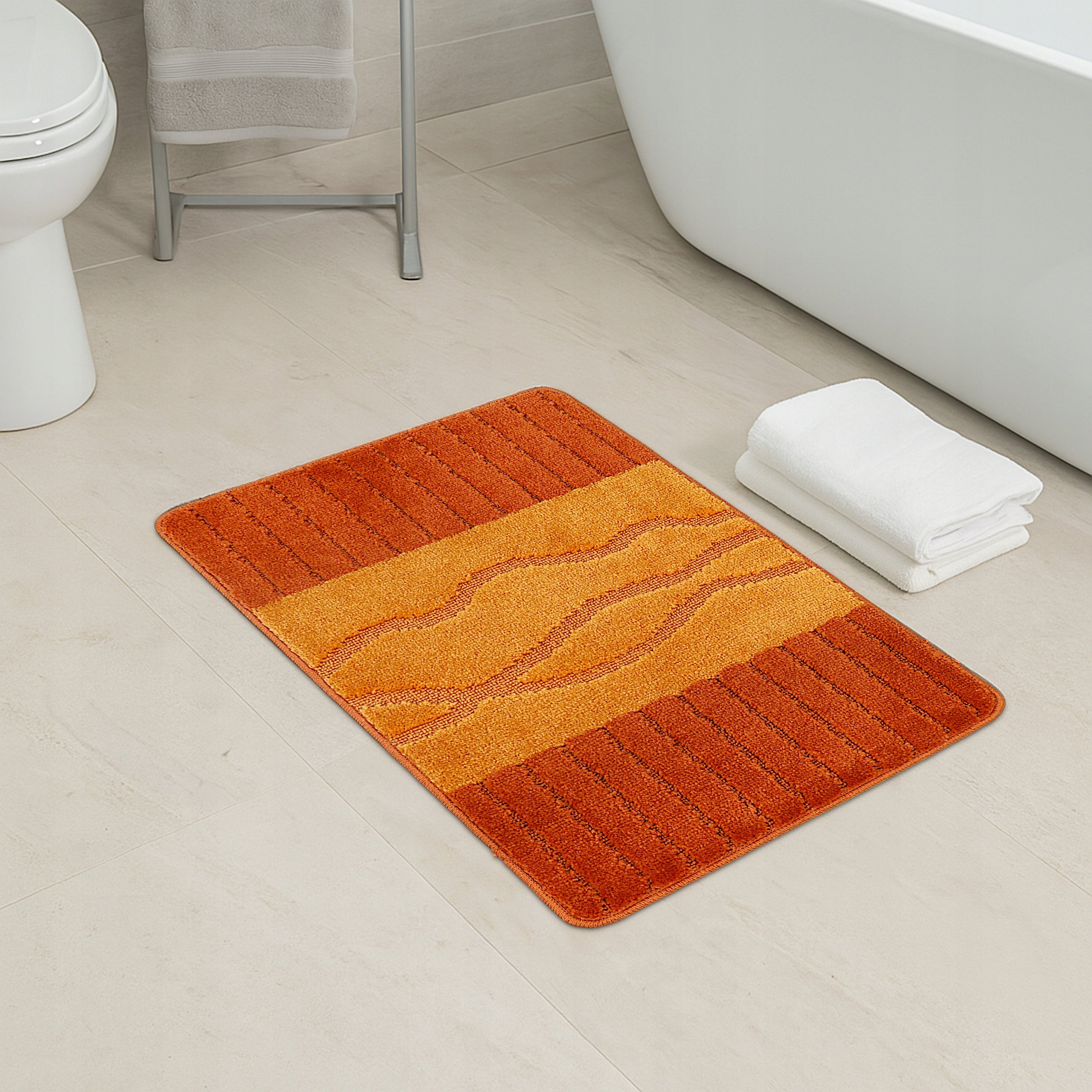 BATHROOM RUG NON-SLIP LARGE 50X80 QUICK-DRYING ORANGE 3D Manufacturer code Dywanik Łazienkowy Antypoślizgowy 50x80 Duży