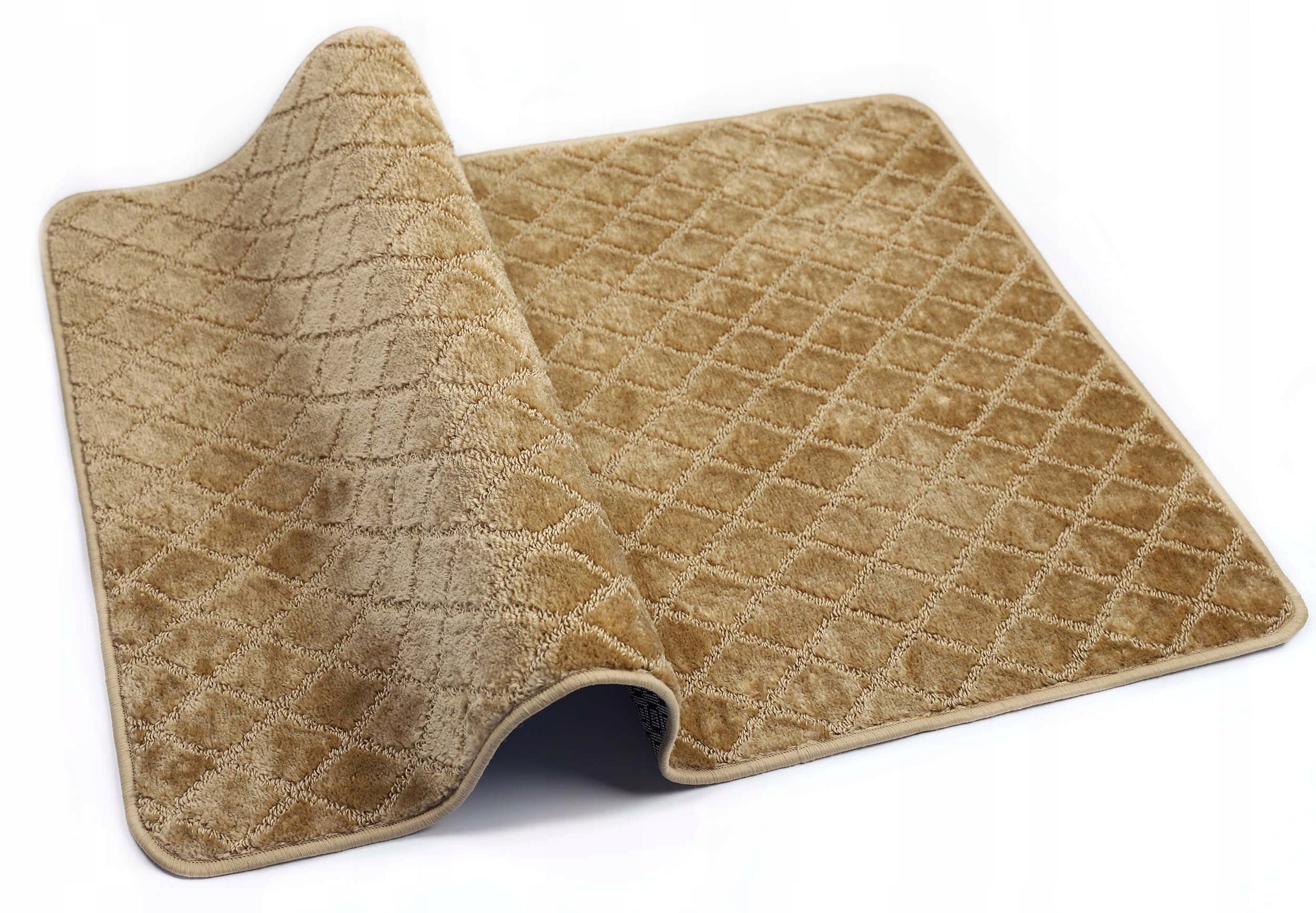 BATHROOM RUG NON-SLIP LARGE ELEGANT 3D BEIGE GOLD 100X150 cm Shape rectangle