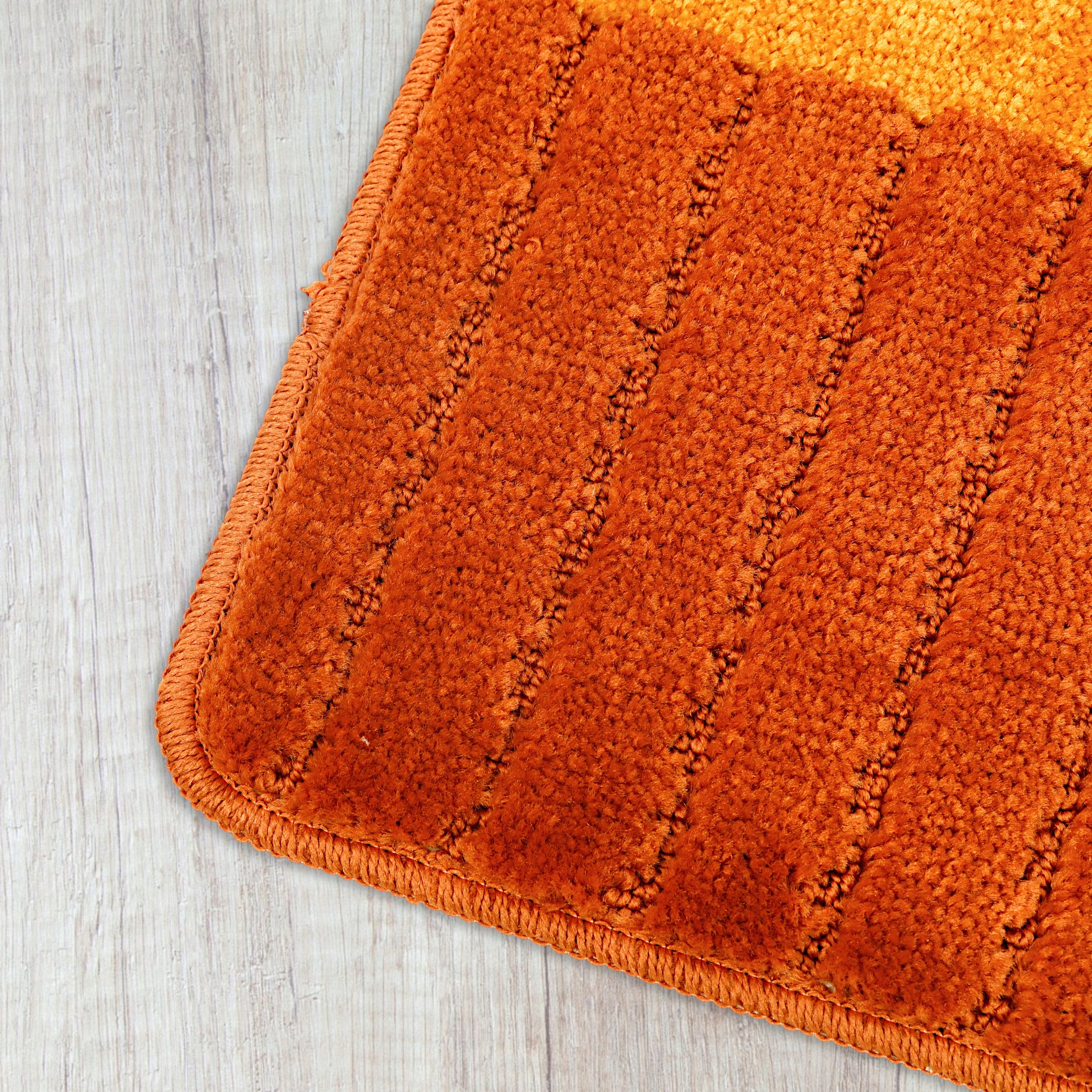 BATHROOM RUG NON-SLIP LARGE SET OF 2 PCS 50X80 ORANGE 3D Thickness 13 mm