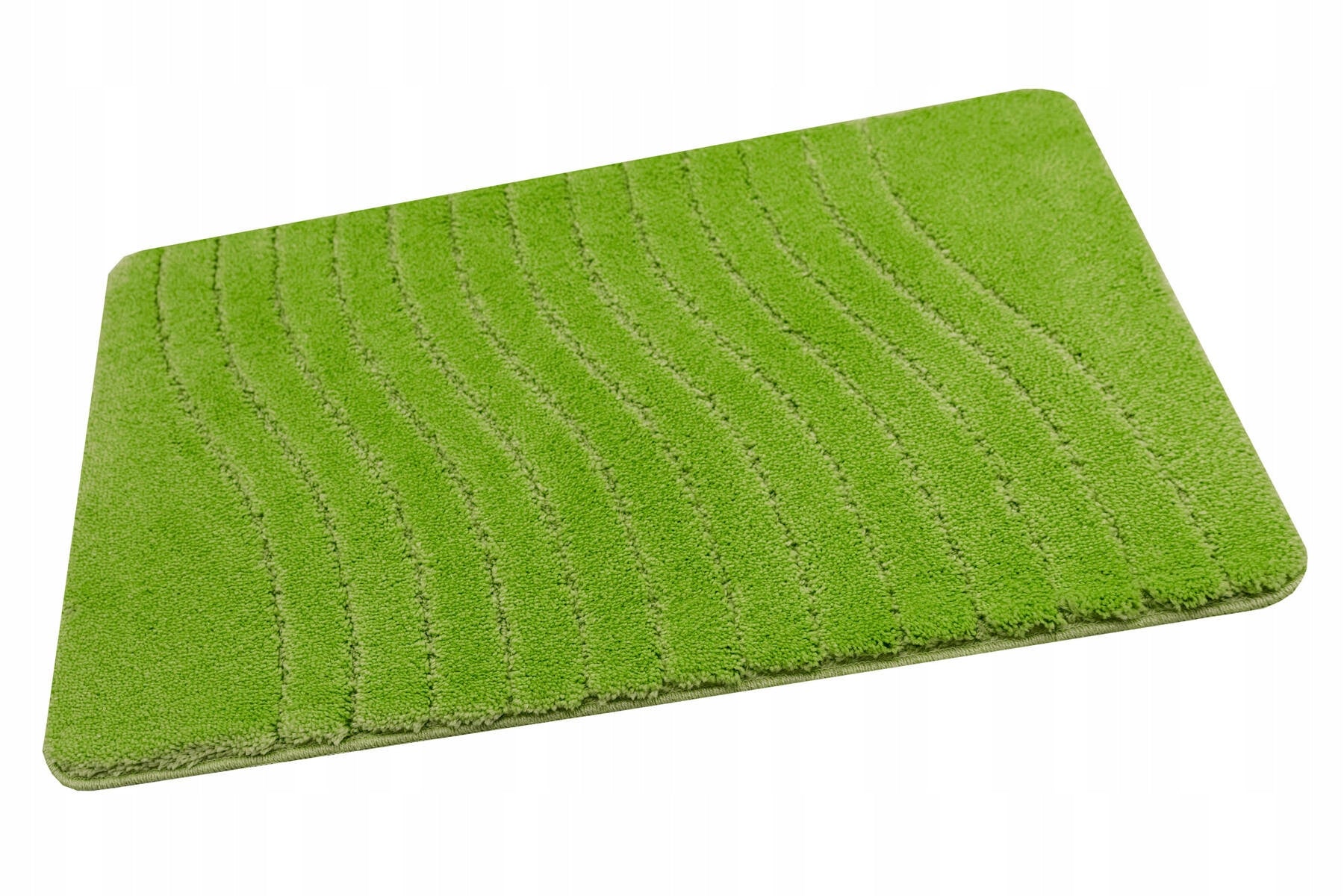 BATHROOM RUG NON-SLIP LIGHT GREEN IN WAVES MAT SARA 50x80 cm