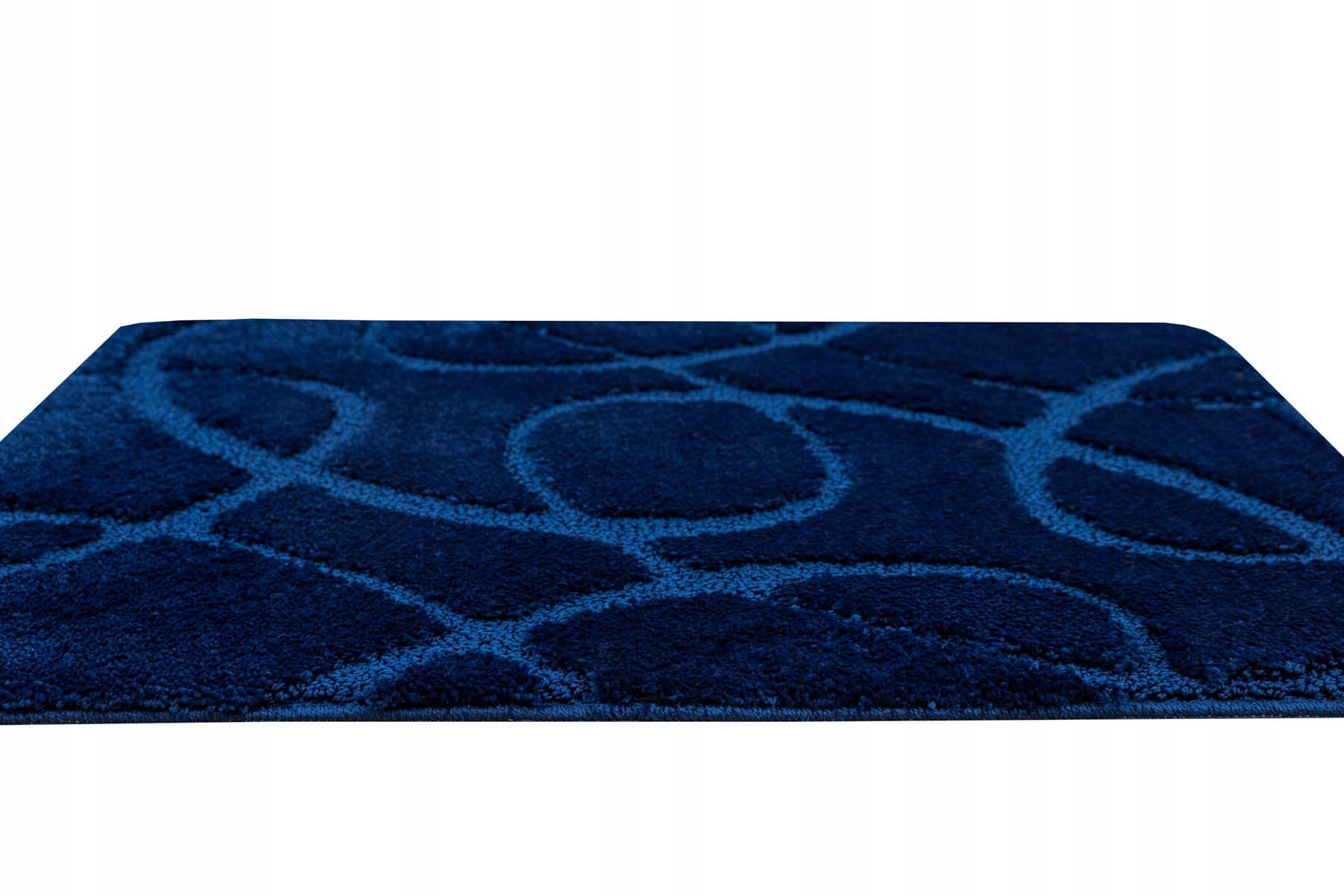 BATHROOM RUG NON-SLIP MAT NAVY BLUE STRIPED KOBE 50x80 cm Color blue