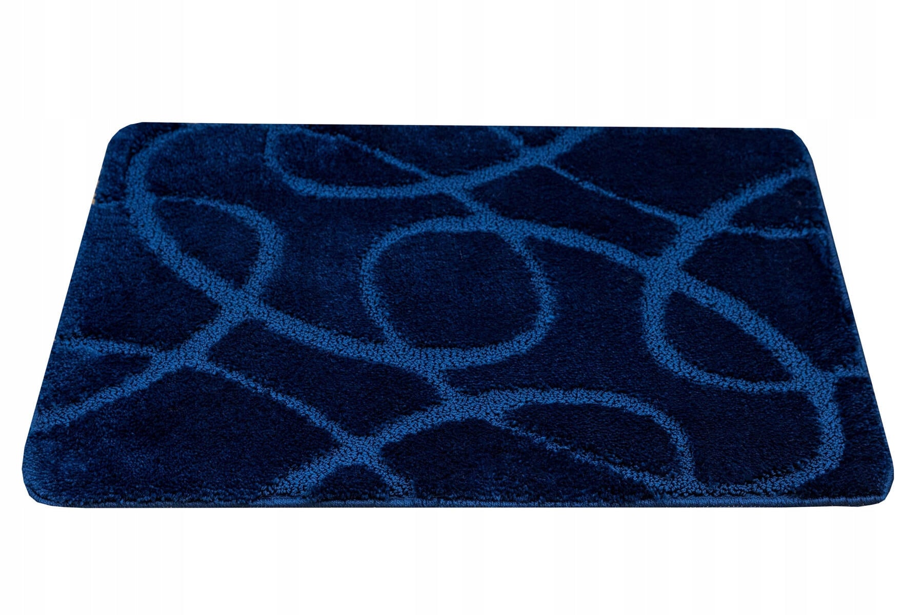 BATHROOM RUG NON-SLIP MAT NAVY BLUE STRIPED KOBE 50x80 cm