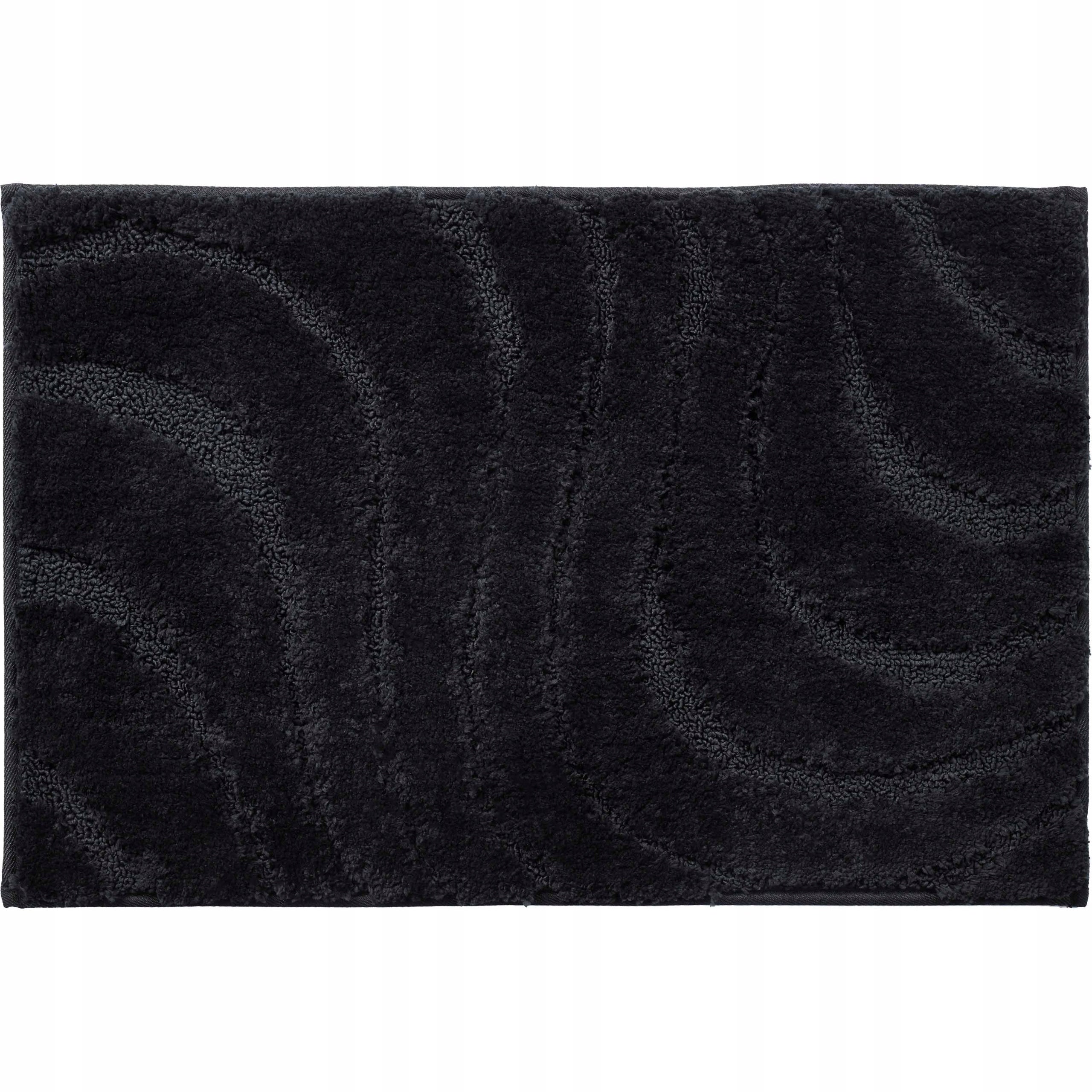 BATHROOM RUG NON-SLIP MICROFIBER 40x60 BLACK SOFT MAT Length 40 cm