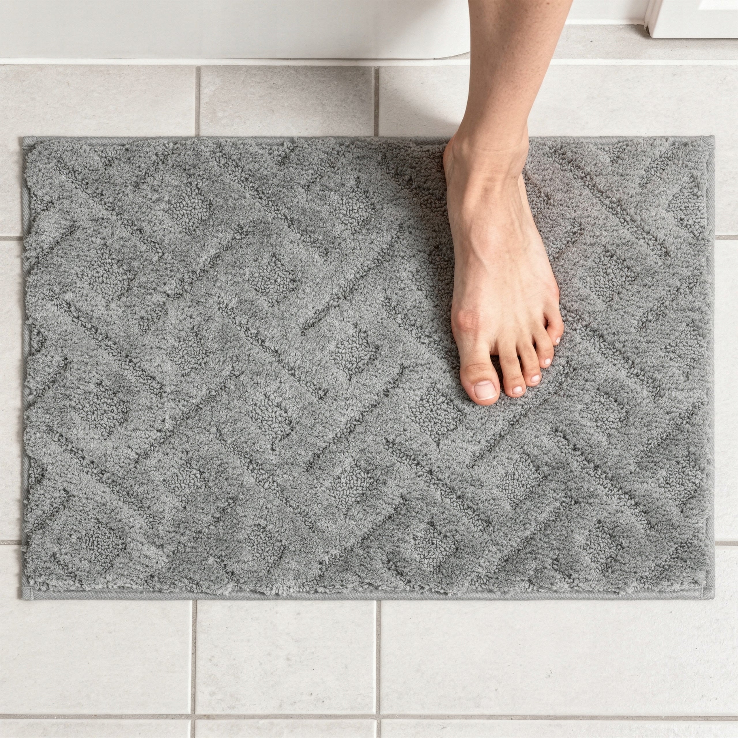 BATHROOM RUG NON-SLIP MICROFIBER 40x60 GREY SOLID SOFT Manufacturer code 1614DYWLAZPIG