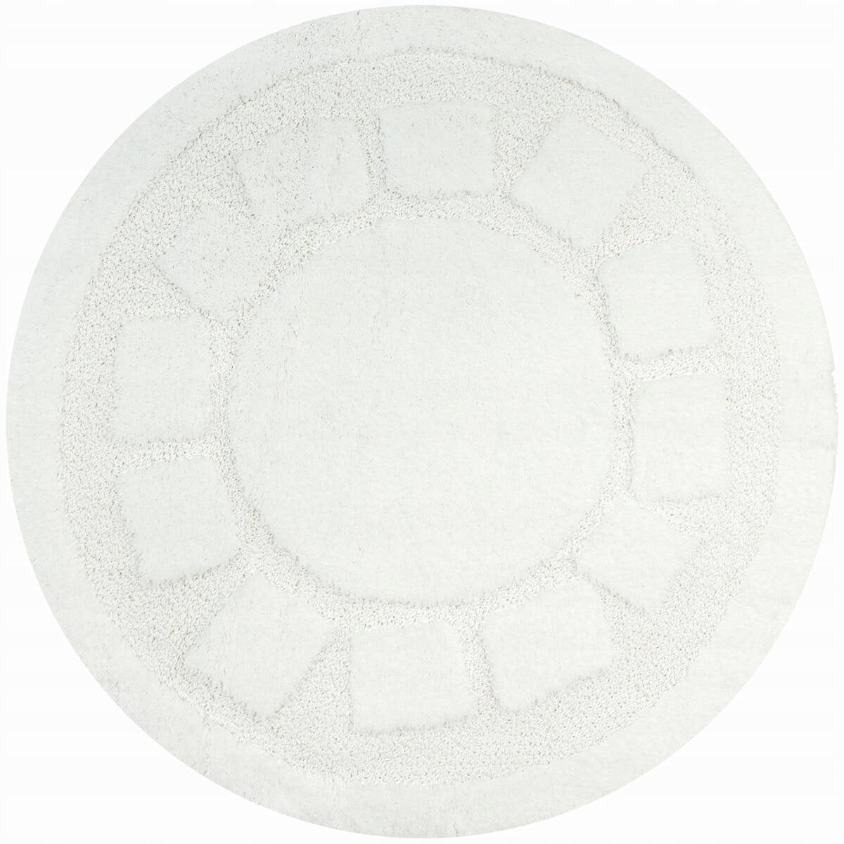 BATHROOM RUG NON-SLIP ROUND FOR TOILET WHITE OCEAN D. 67 cm Length 67 cm