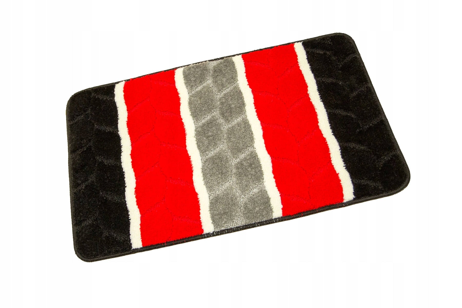 BATHROOM RUG NON-SLIP SET 3-cz RED FANO IN LEAF LINE Thickness 11 mm