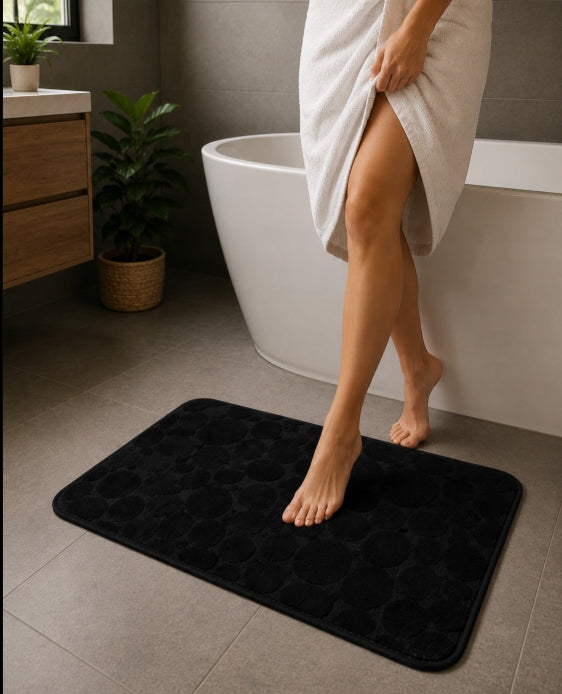 BATHROOM RUG NON-SLIP SOFT MAT Black ABSORBENT 60x40 Packaging status original
