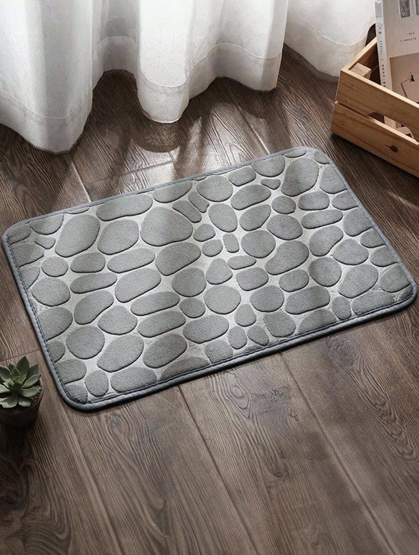 BATHROOM RUG NON-SLIP SOFT MAT GREY ABSORBENT 50 x 80 Shape rectangle