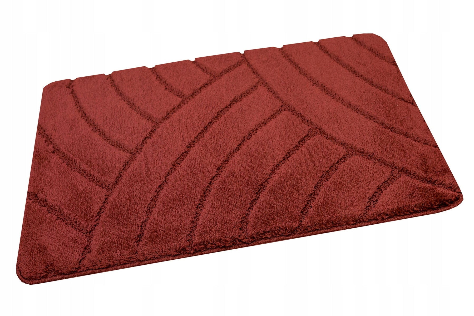 BATHROOM RUG NON-SLIP TOILET MAT BURGUNDY SASH 50x80 cm Product width 50 cm
