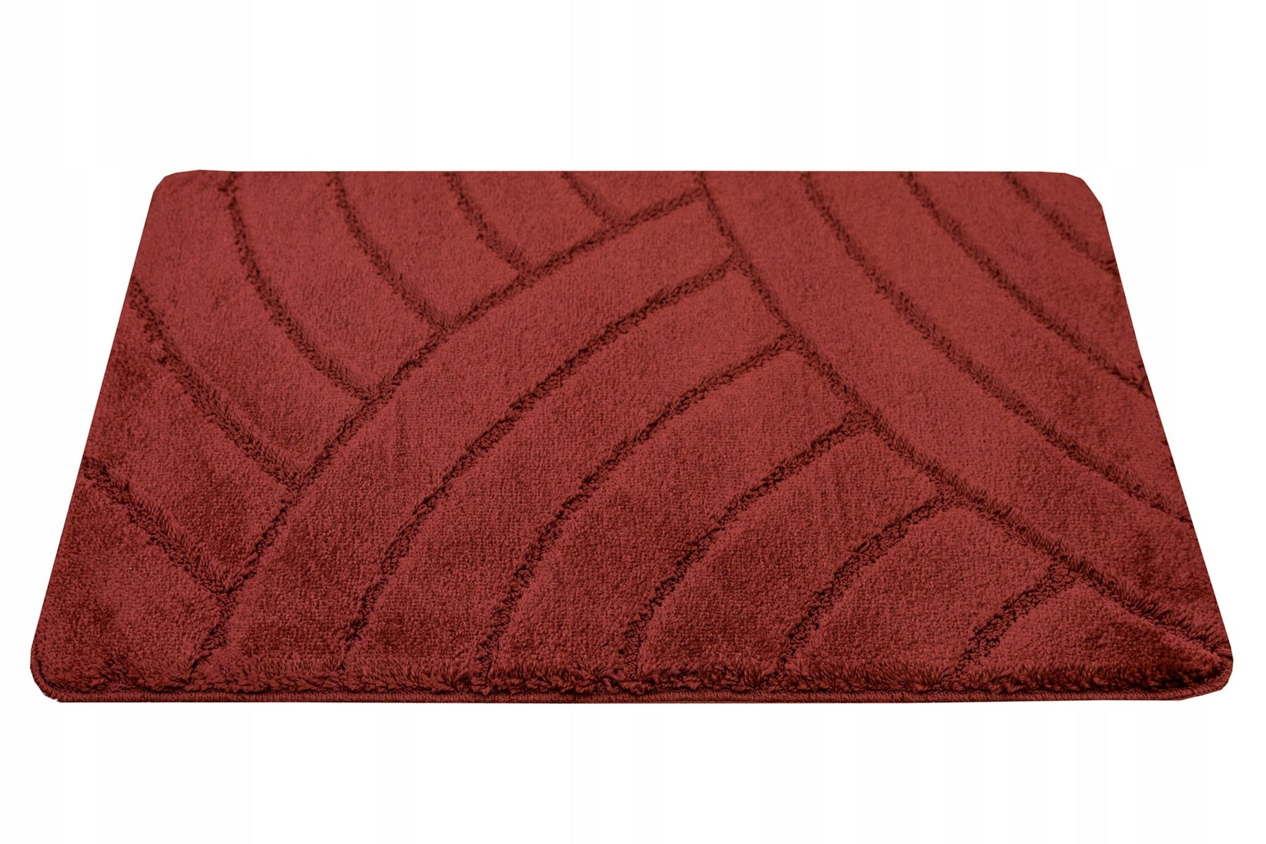 BATHROOM RUG NON-SLIP TOILET MAT BURGUNDY SASH 50x80 cm