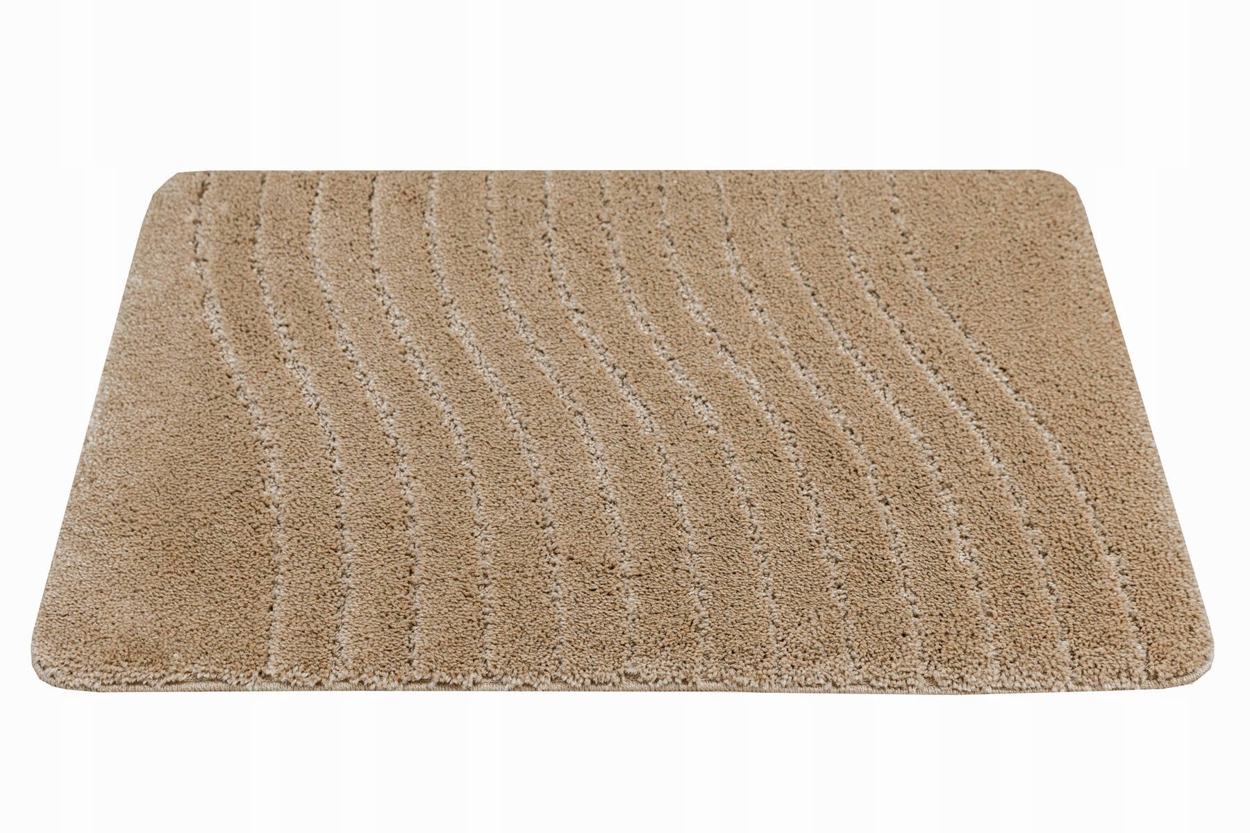 BATHROOM RUG RUBBERIZED FOR TOILET BEIGE WAVES MAT SARA 60x100 cm Brand Akcila