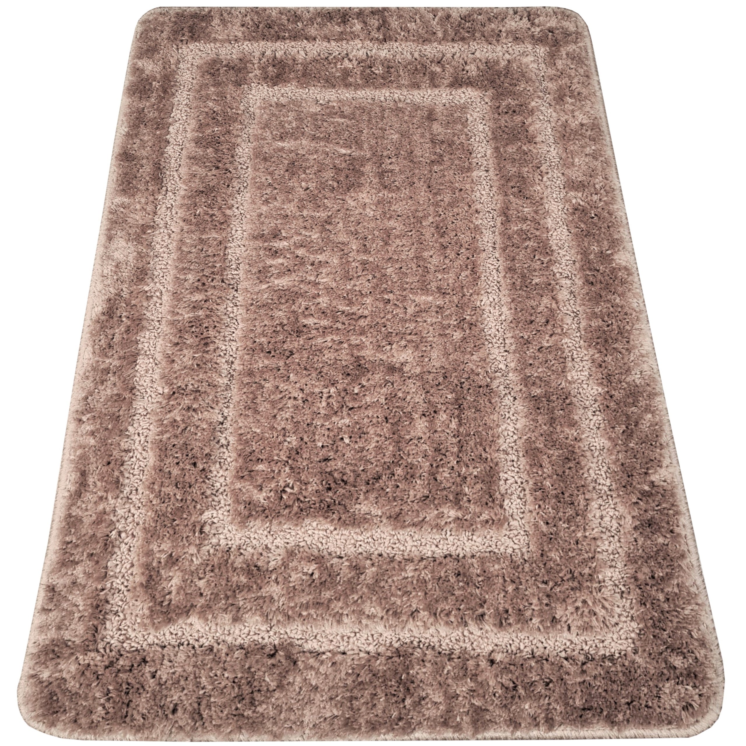 BATHROOM RUG SET 2pcs BROWN BATHROOM RUGS RUBBERIZED Length 80 cm