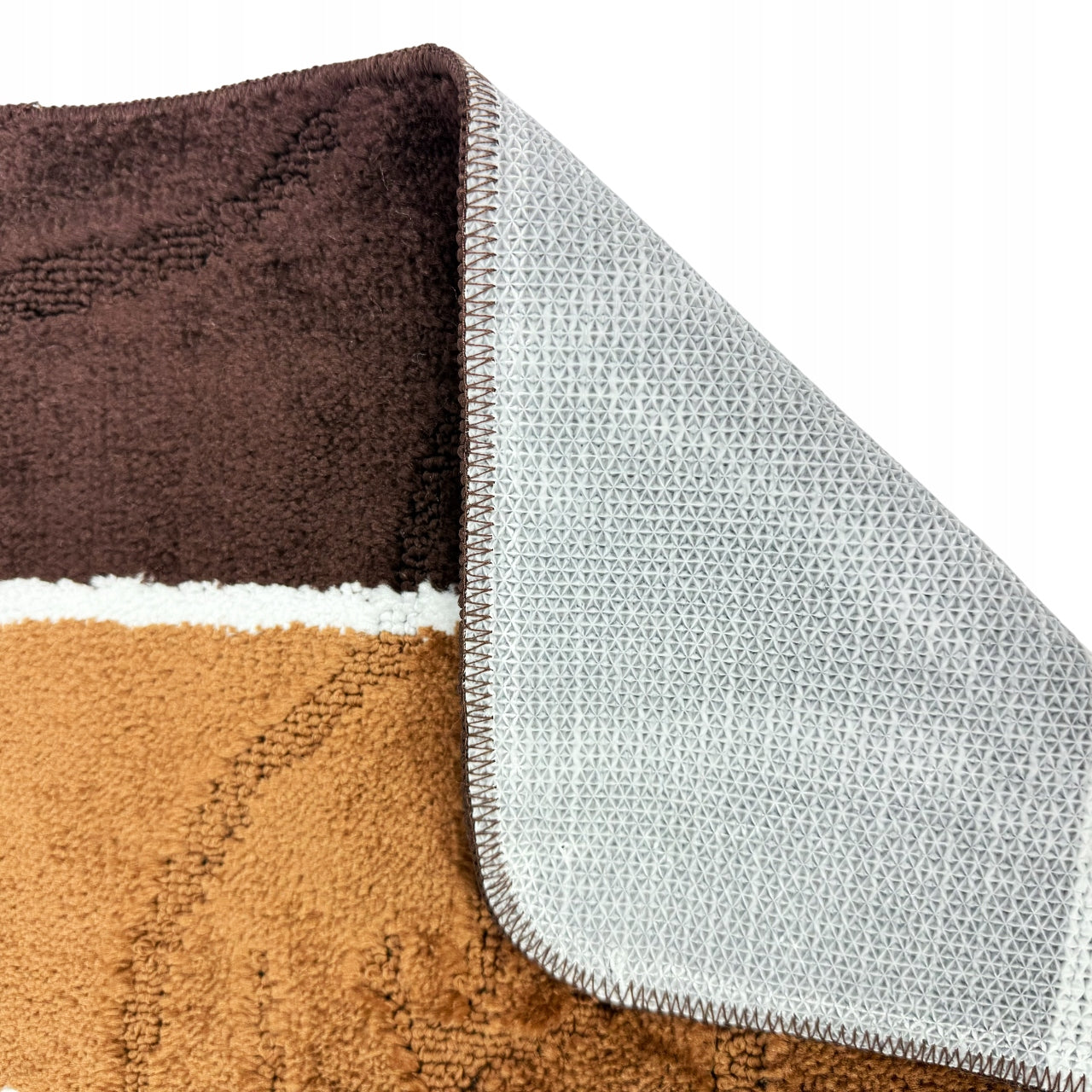 BATHROOM RUG SET NON-SLIP SOFT BROWN 50X80 Brand Sindbad