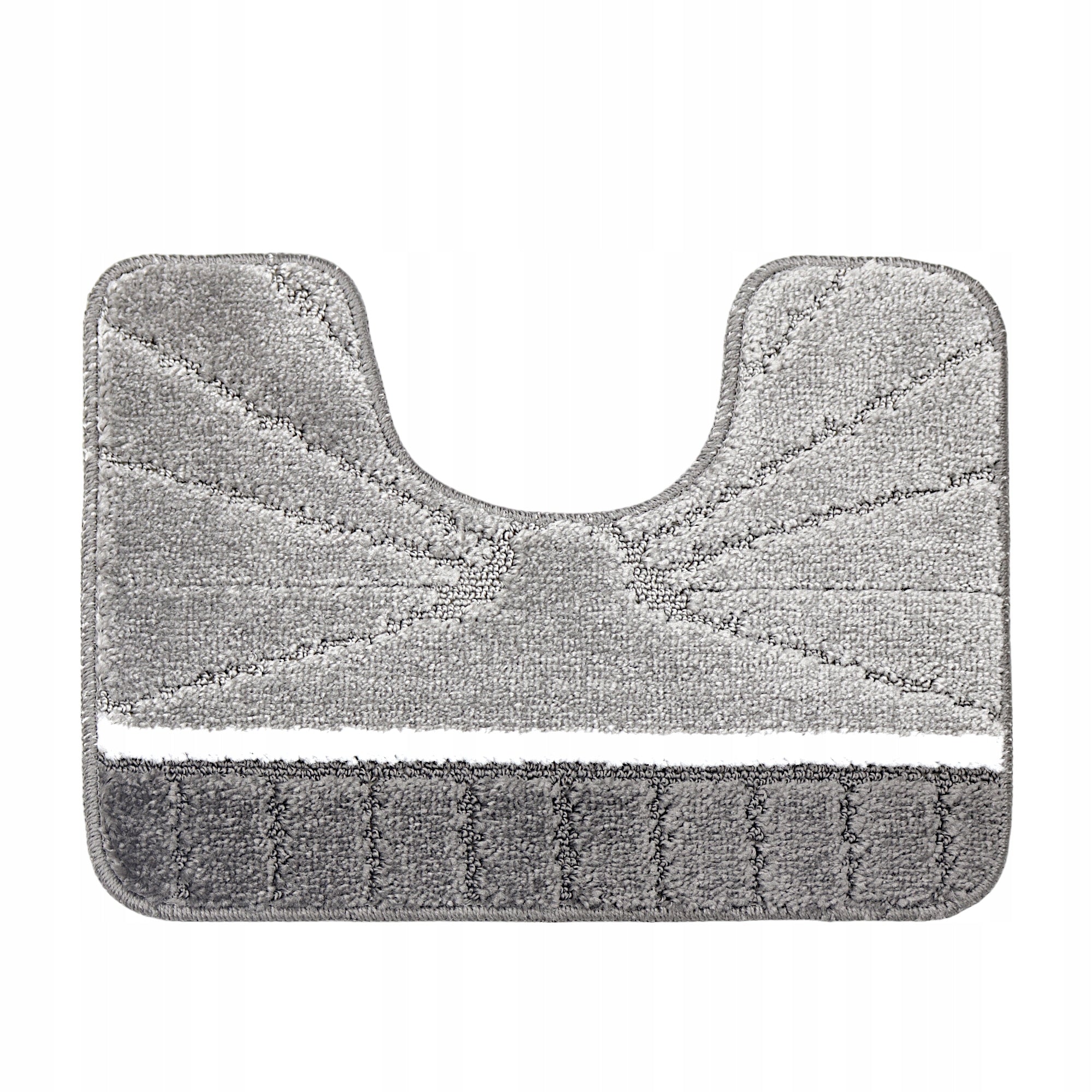 BATHROOM RUG SET OF 2 NON-SLIP RUGS SOFT GREY 50X80 Product width 50 cm