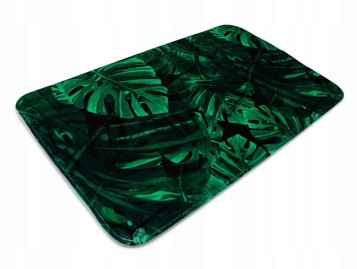 BATHROOM RUG SOFT ABSORBENT NON-SLIP 50 x 80 JUNGLE GREEN Length 50 cm