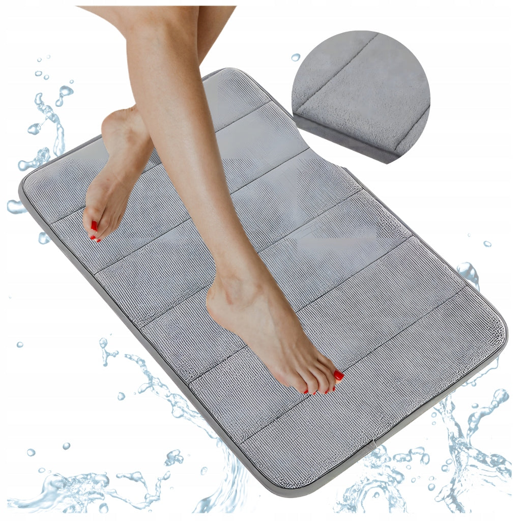 BATHROOM RUG SOFT NON-SLIP BATHROOM MAT 40X60CM GREY
