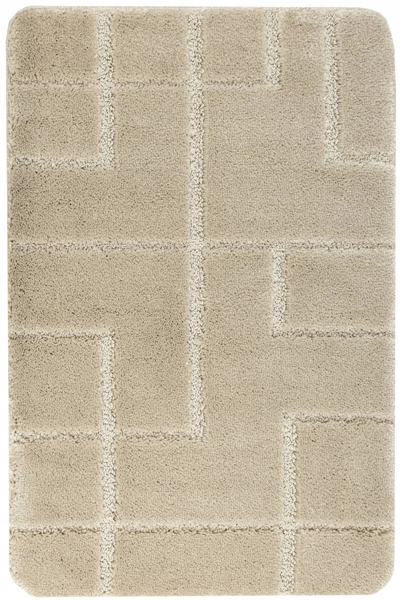 BATHROOM RUG TOILETS NON-SLIP SOFT BEIGE MAT INEZ 50x80 cm Length 80 cm