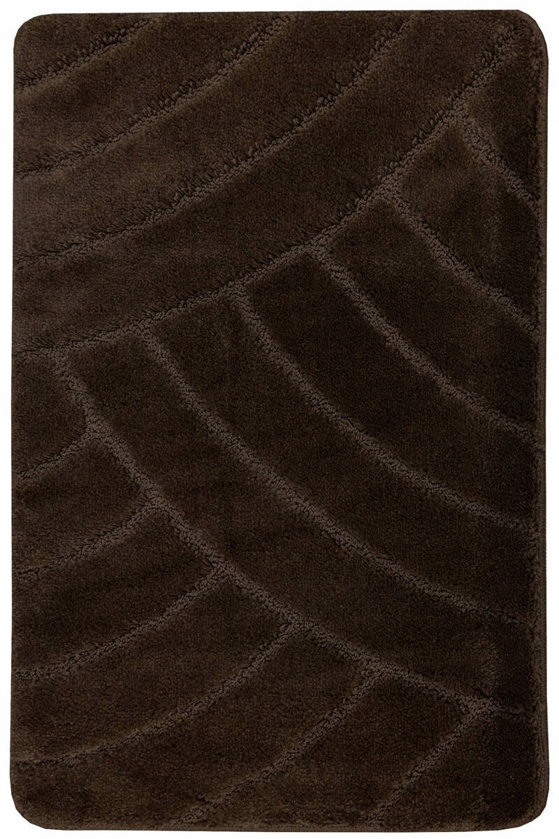 BATHROOM RUG TOILETS RUBBERIZED BROWN WENGE MAT SASH 50x80 cm Length 80 cm