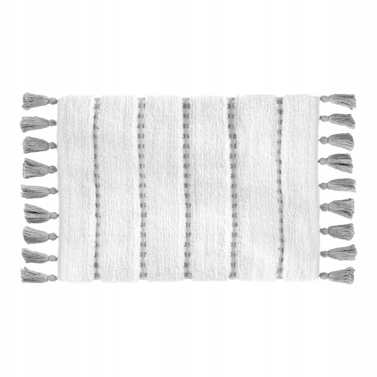 BATHROOM RUG WHITE COTTON 50 x 75 cm BOHO