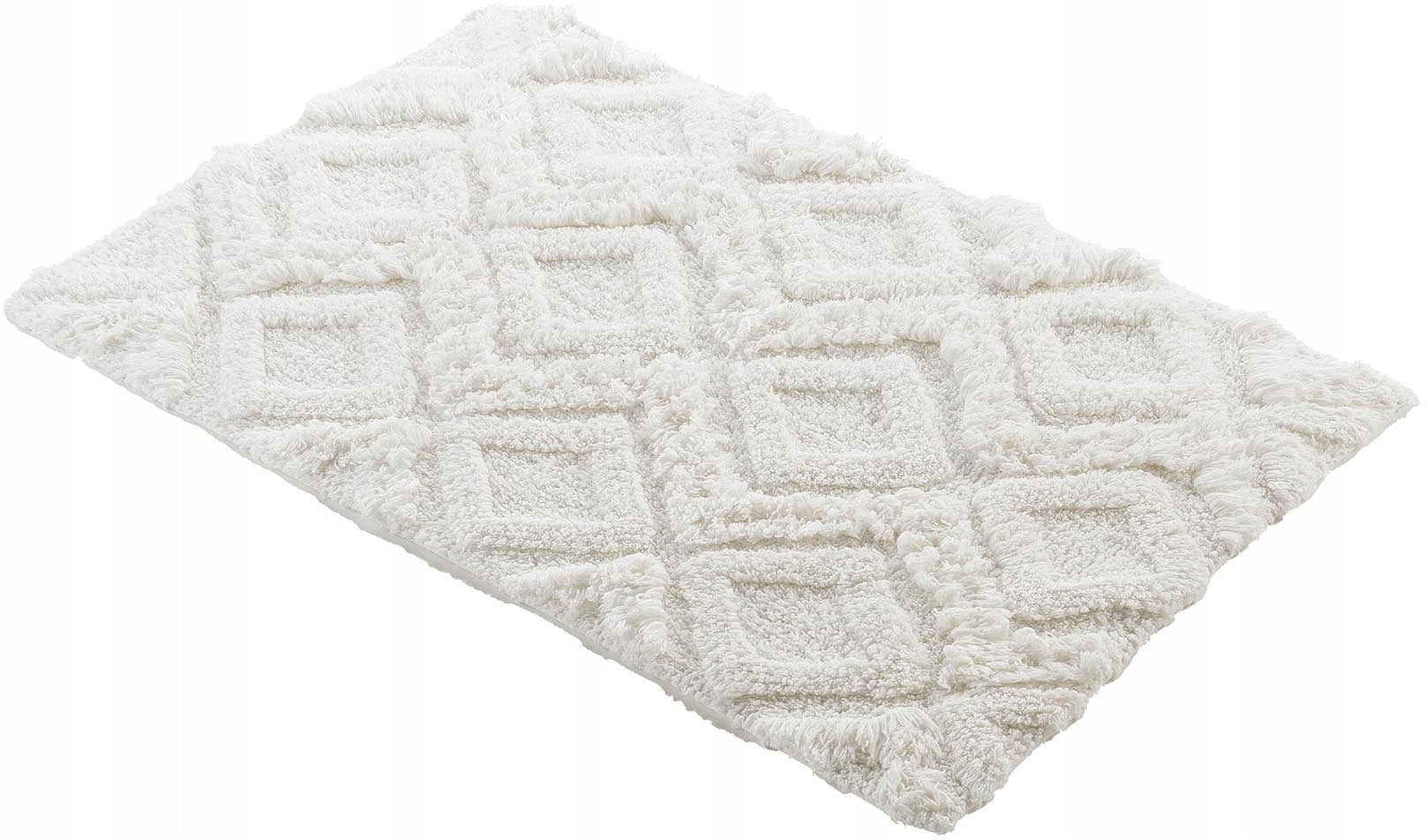 BATHROOM RUG WHITE cotton BOHO 50x80 cm Length 80 cm