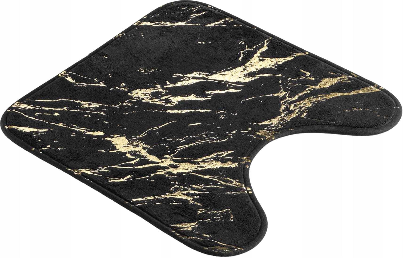 BATHROOM RUG WITH CUTOUT FOR WCMETALIZED GOLD MARBLE AQUAMARBRE Packaging status original