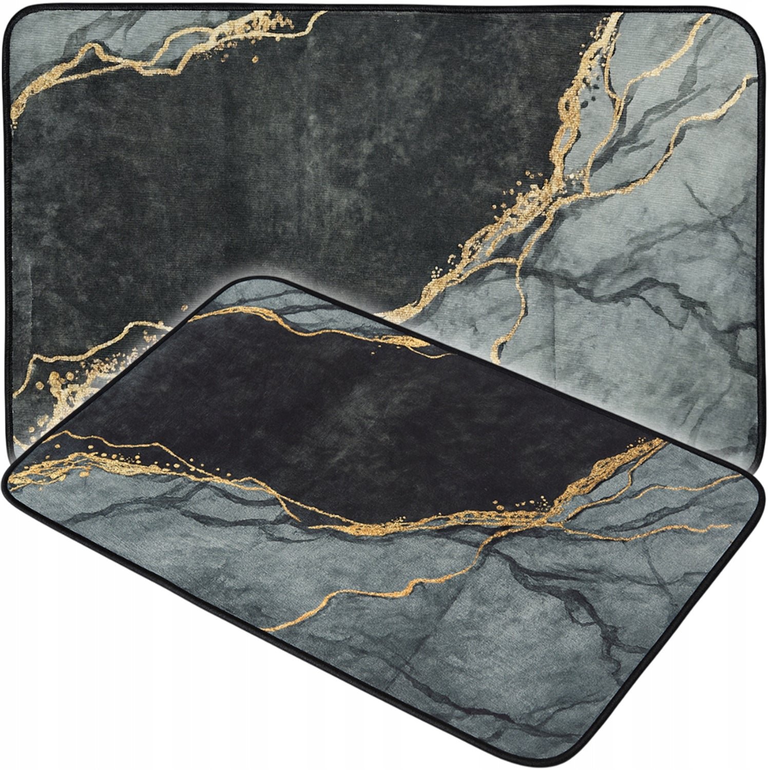 BATHROOM RUG XXL 80X50 GREY MARBLE NON-SLIP WARM PLEASANT