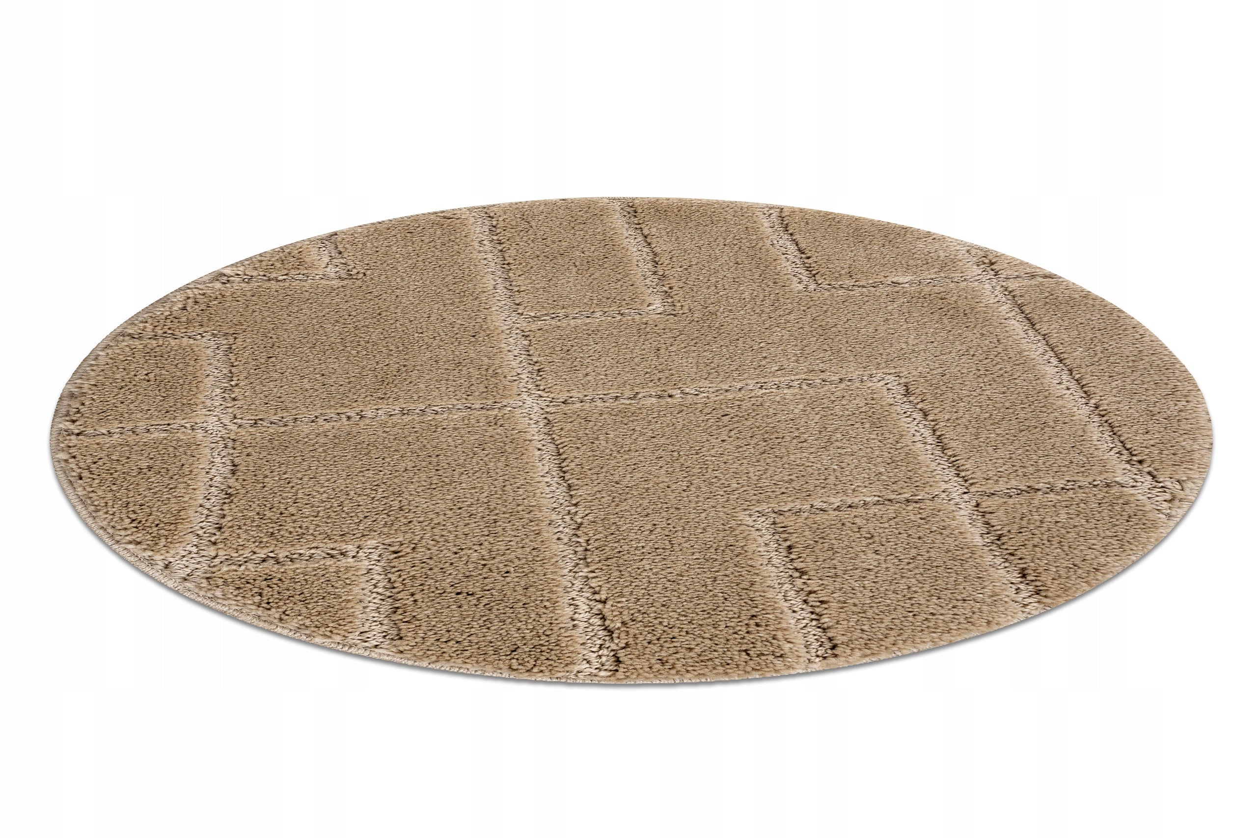 BATHROOM RUG circle 100 cm LINES beige NON-SLIP SOFT #KPL323 Manufacturer code KPL323